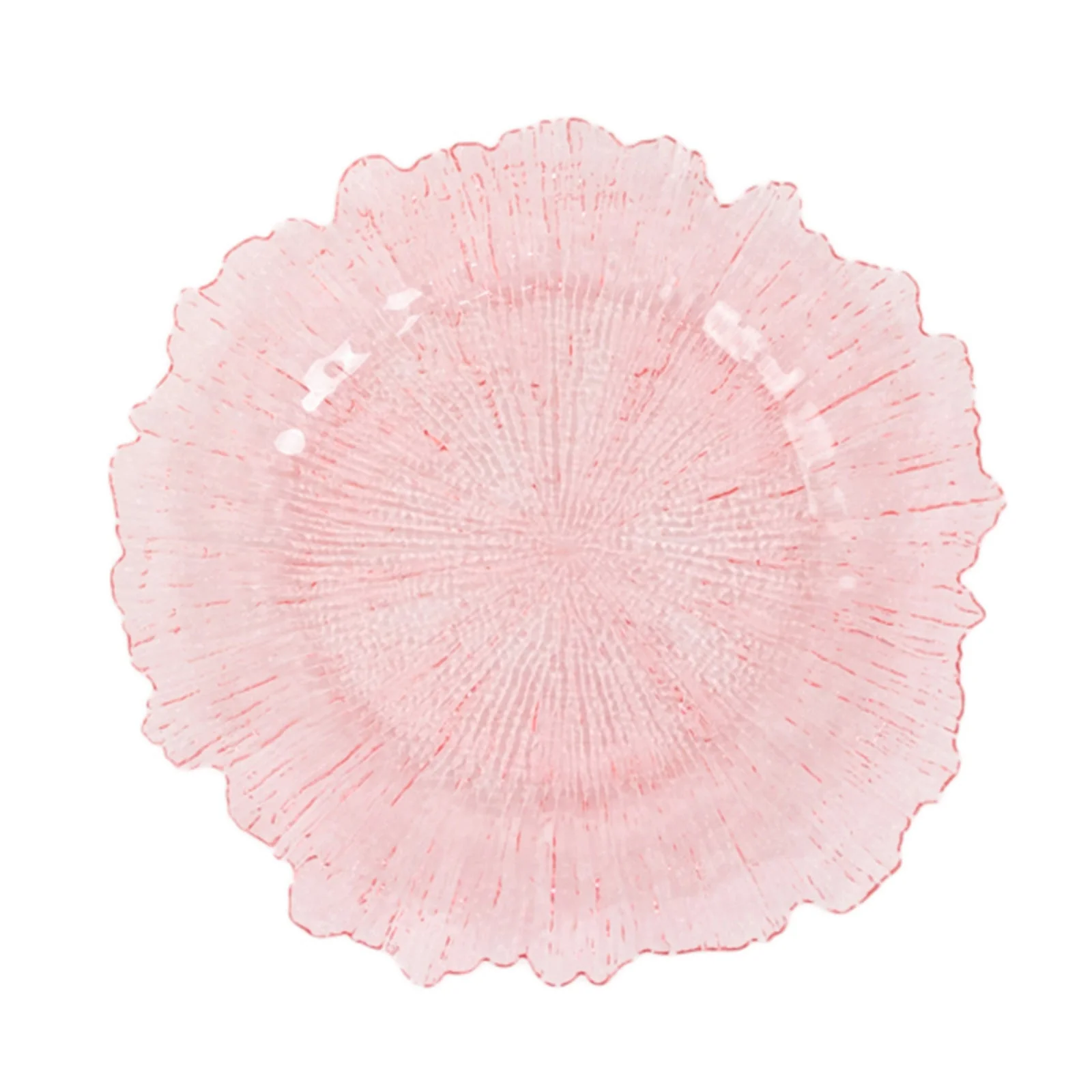 6-Pack Acrylic Plastic Charger Plates 13" Round Transparent Blush Reef Design - Decorative Dinner Charger Tableware - Image 5