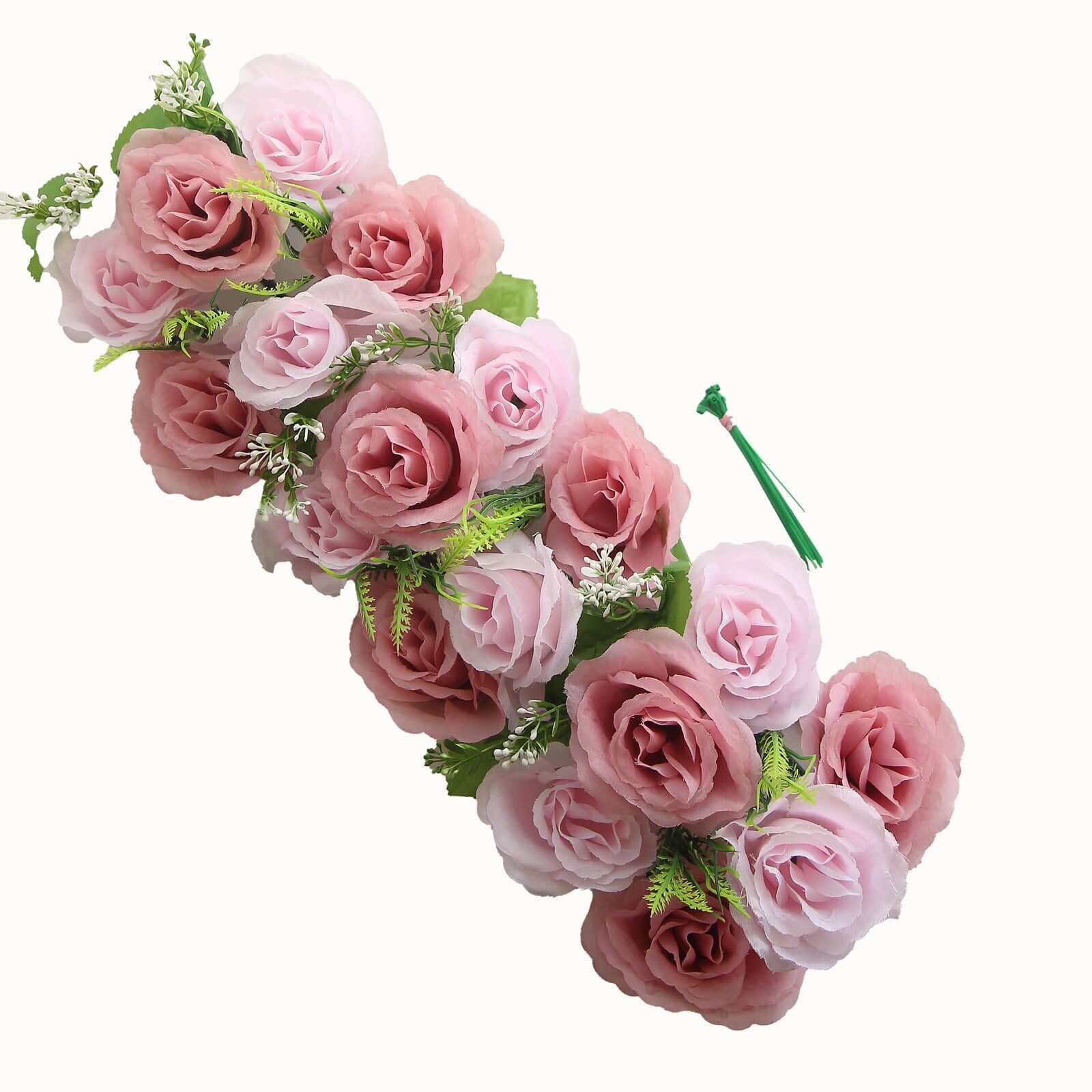 6 Pack Blush Dusty Rose Silk Flower Panel Table Runner, Artificial Floral Arrangements Dining Table Decor - 20"x8" - Image 6