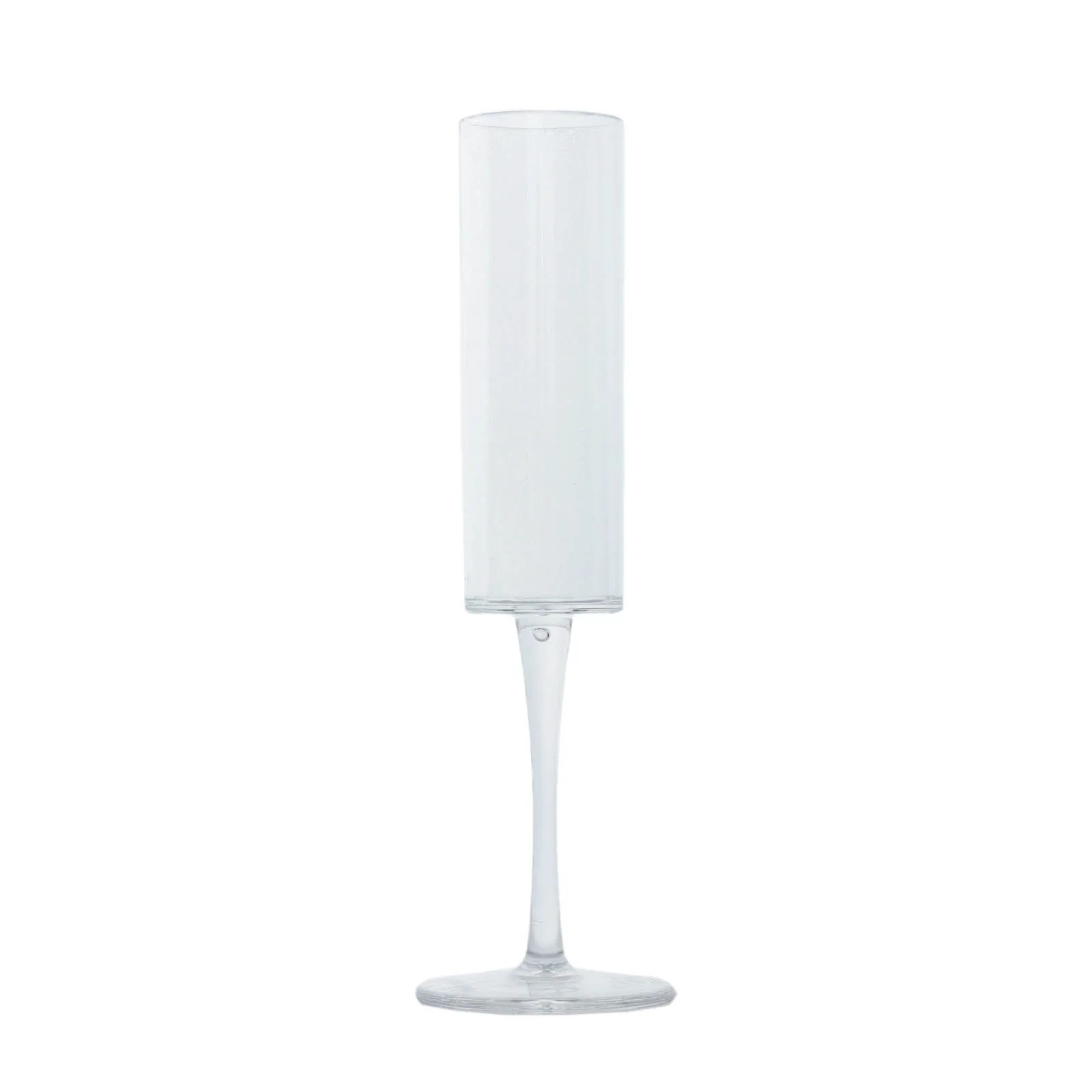 6-Pack Clear Plastic Champagne Flute Glasses 6oz, Cylindrical Shape with Long Stems - Reusable Wine Mimosa Goblets 9.5" Tall - Image 5