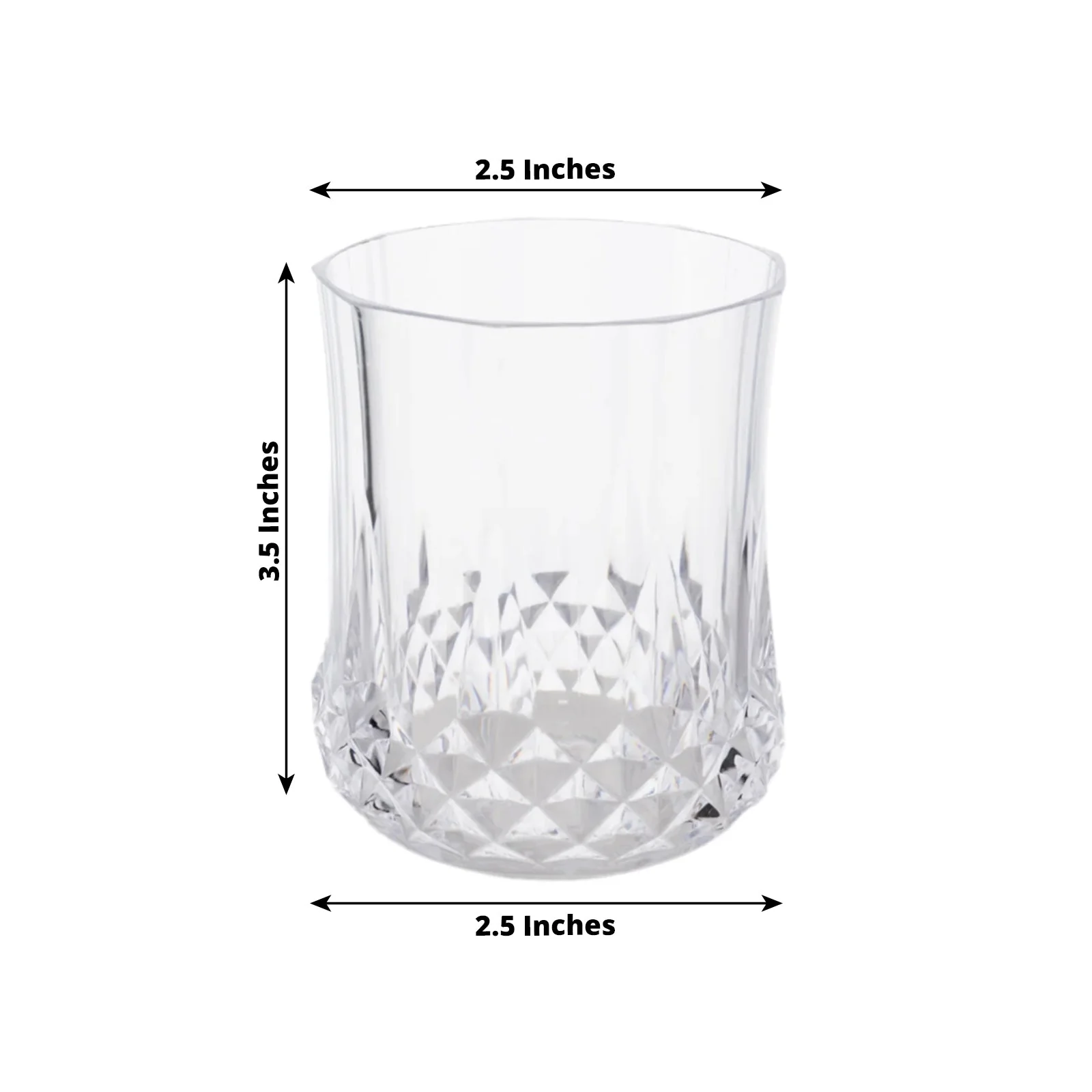 6-Pack Clear Plastic Stemless Wine Glasses 8oz, Crystal Cut Style - Shatterproof Reusable Whiskey Cups - Image 2