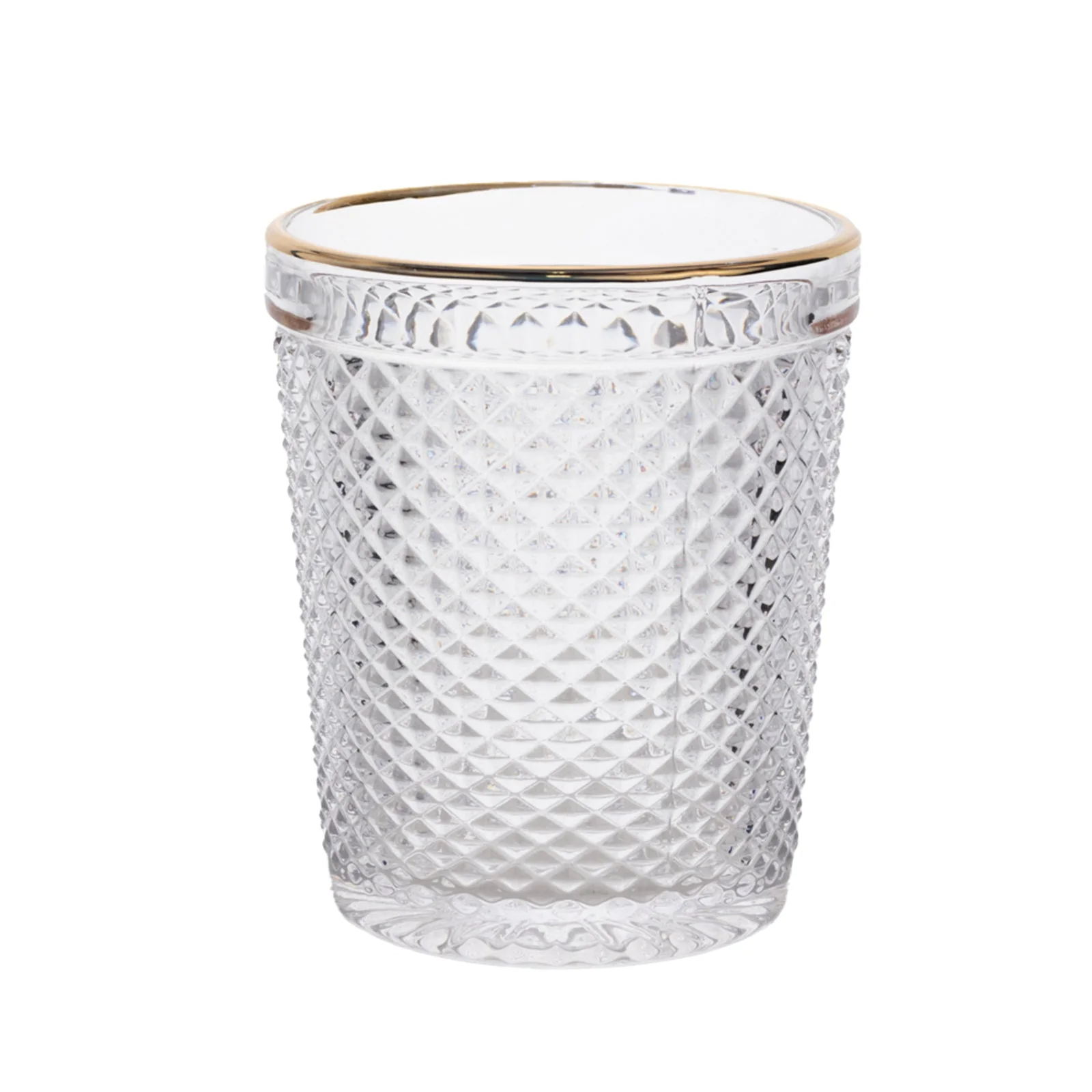 6-Pack Clear Tumbler Glasses 11oz Hobnail Design with Gold Rim 4" - Vintage Glassware for Whiskey, Water & Cocktails - Image 7