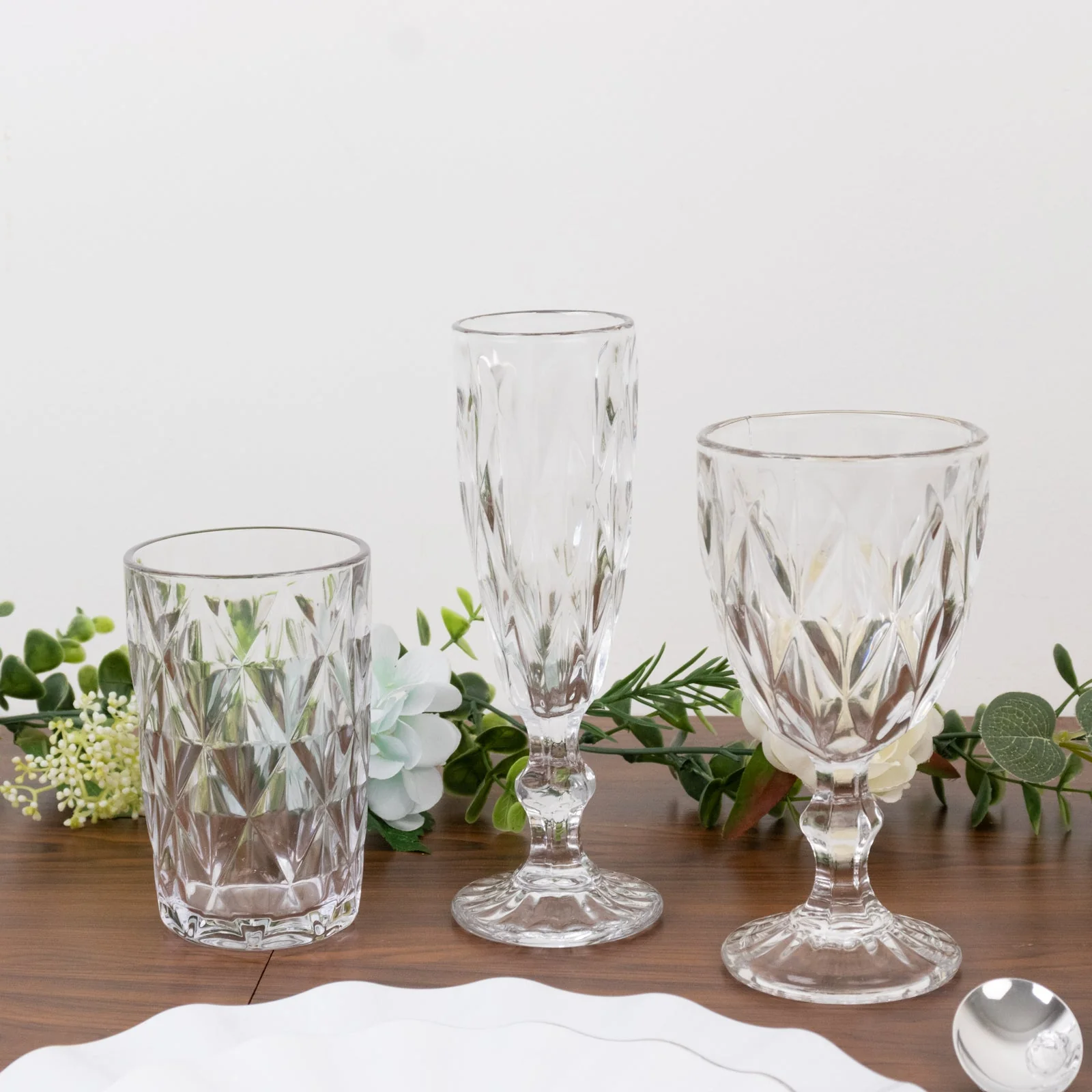 6-Pack Crystal Cut Champagne Flute Glasses 6oz Textured Design Clear 8" - Wine Goblets for Toasts & Celebrations - Image 5
