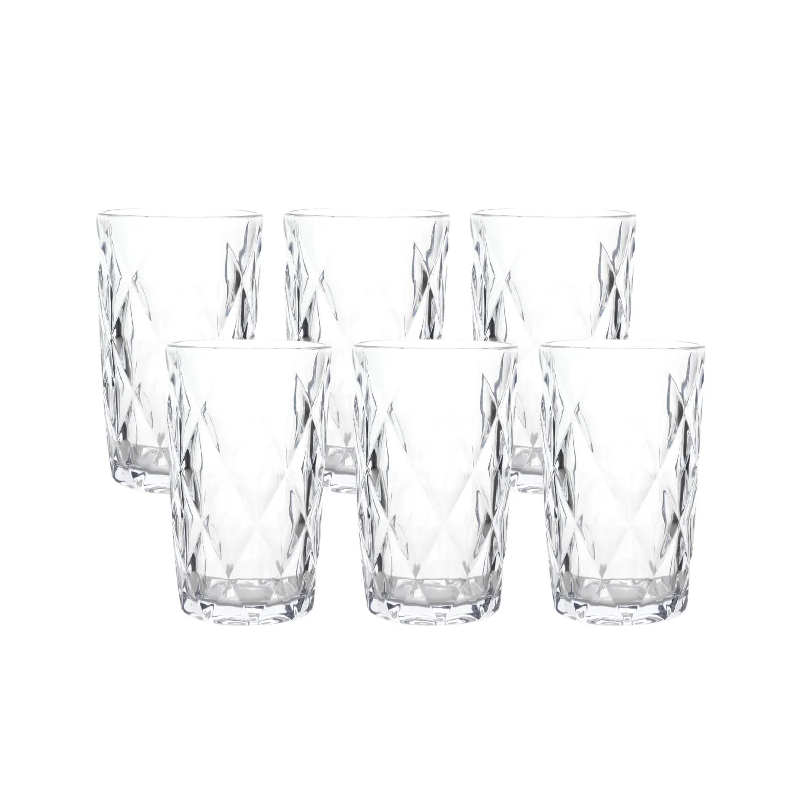 6-Pack Crystal Cut Whiskey Glasses 12oz Textured Design with Heavy Base Clear 5" - Highball Tumblers for Cocktails & Drinks - Image 5