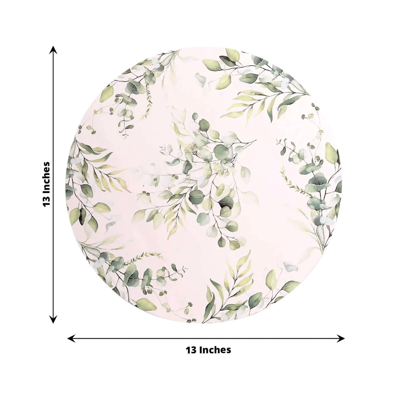6-Pack Disposable Charger Plates in Eucalyptus Leaves Print 13" in White/Green - 700GSM Paper Chargers for Classy & Convenient Dining - Image 3