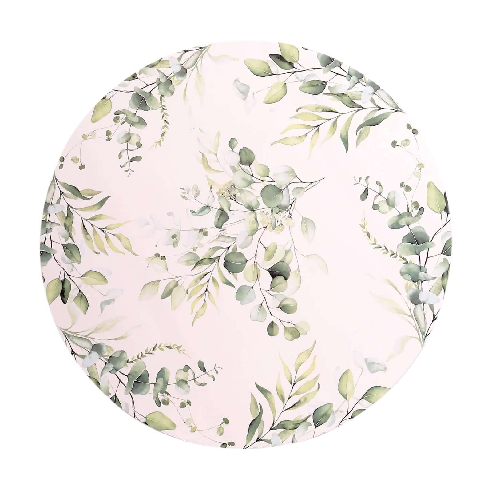 6-Pack Disposable Charger Plates in Eucalyptus Leaves Print 13" in White/Green - 700GSM Paper Chargers for Classy & Convenient Dining - Image 7