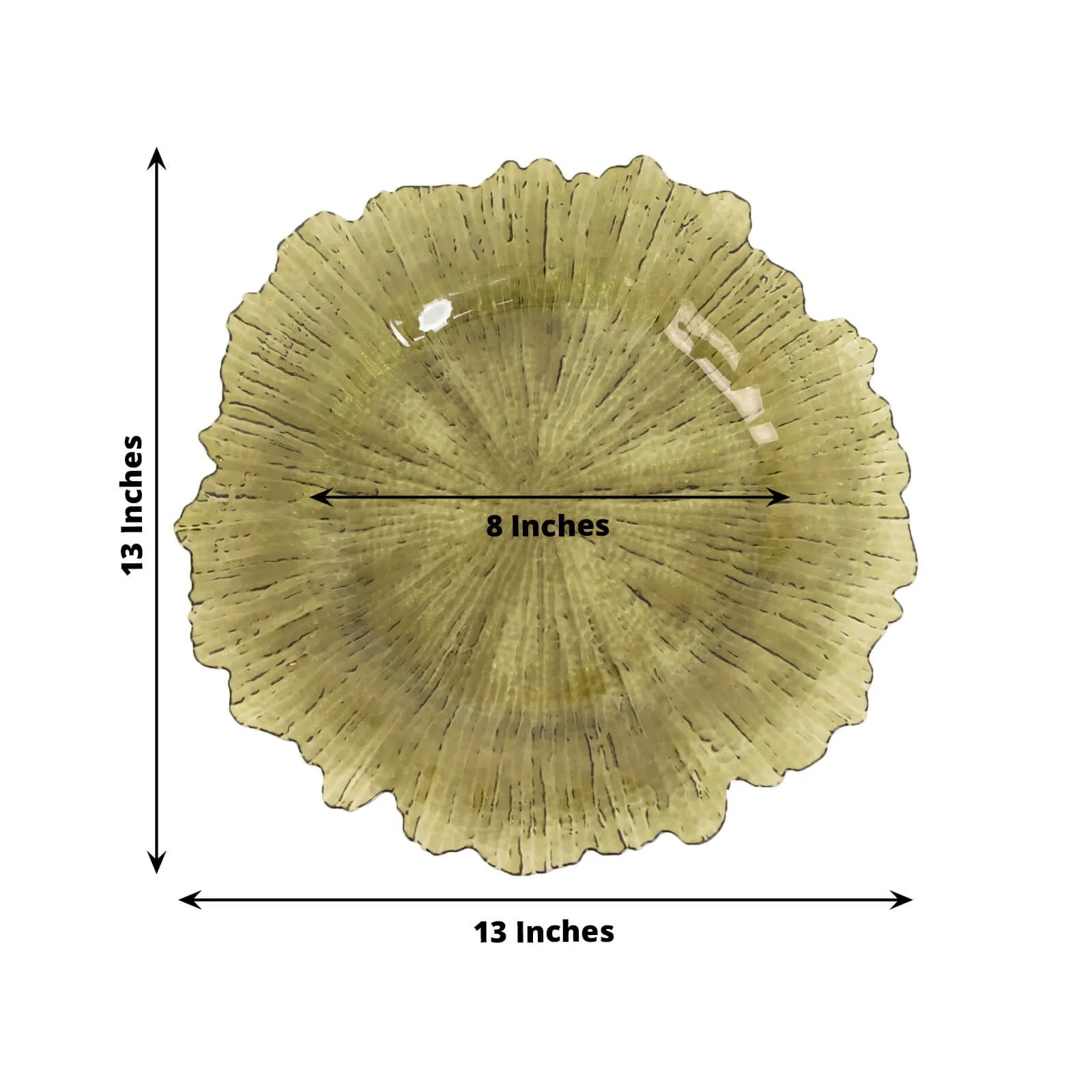 6-Pack Acrylic Plastic Charger Plates 13" Round Transparent Dusty Sage Green Reef Design - Decorative Dinner Charger Tableware - Image 2