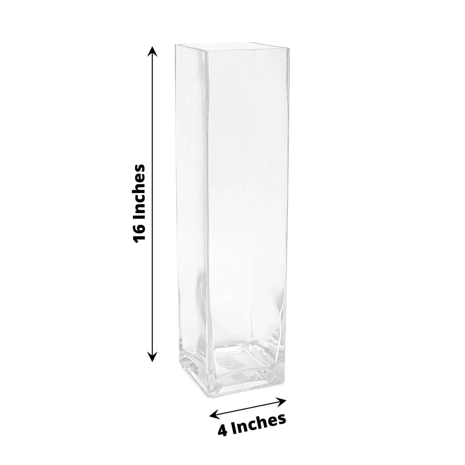 6-Pack Glass Cylinder Vases Square Design 16" Clear - Heavy Duty Flower Centerpieces for Events - Image 3