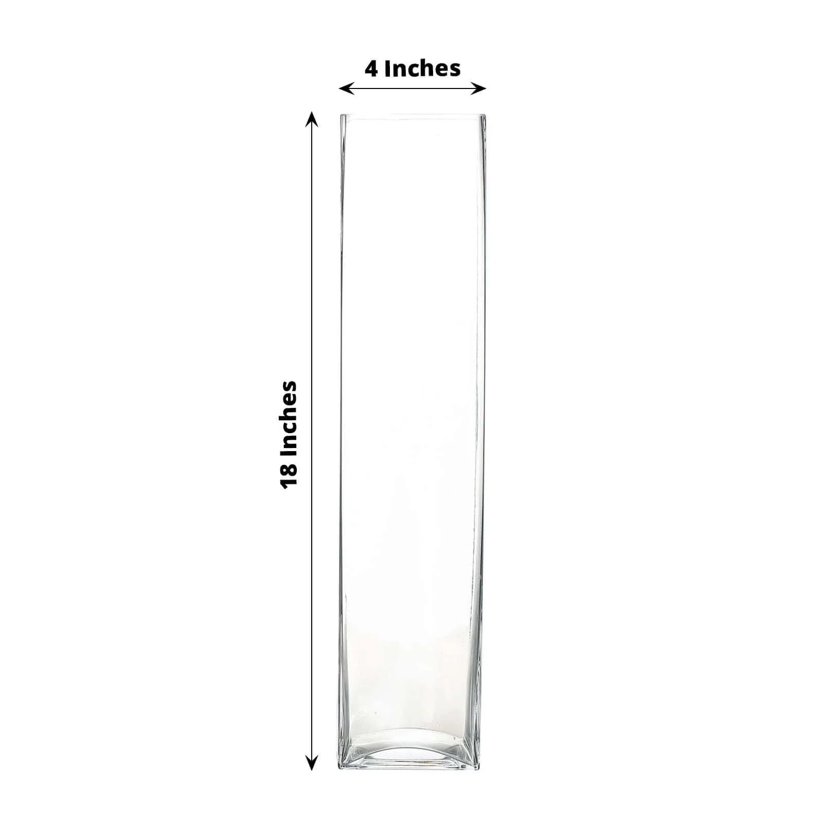 6-Pack Glass Cylinder Vases Square Design 18" Clear - Heavy Duty Flower Centerpieces for Events - Image 3