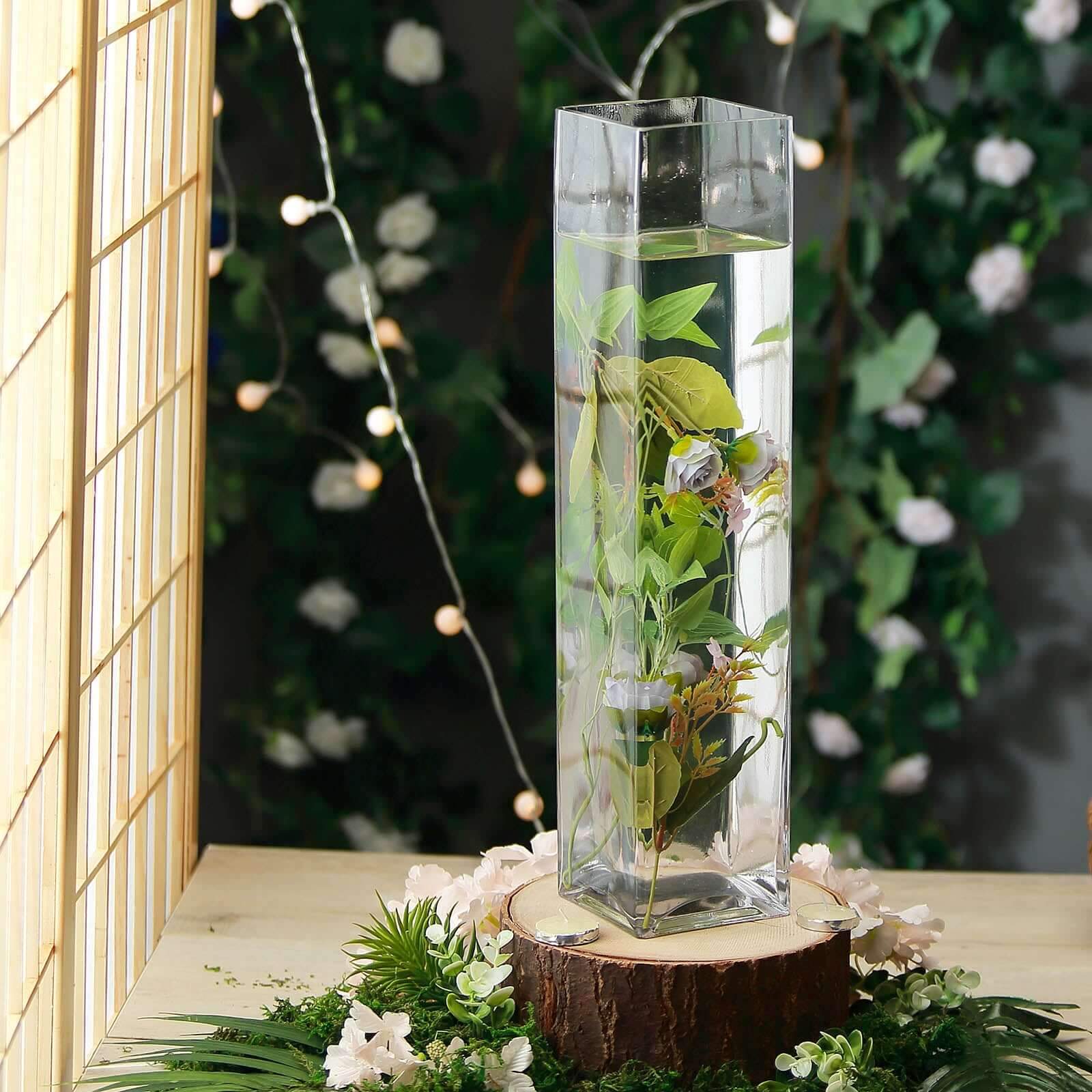 6-Pack Glass Cylinder Vases Square Design 18" Clear - Heavy Duty Flower Centerpieces for Events - Image 7