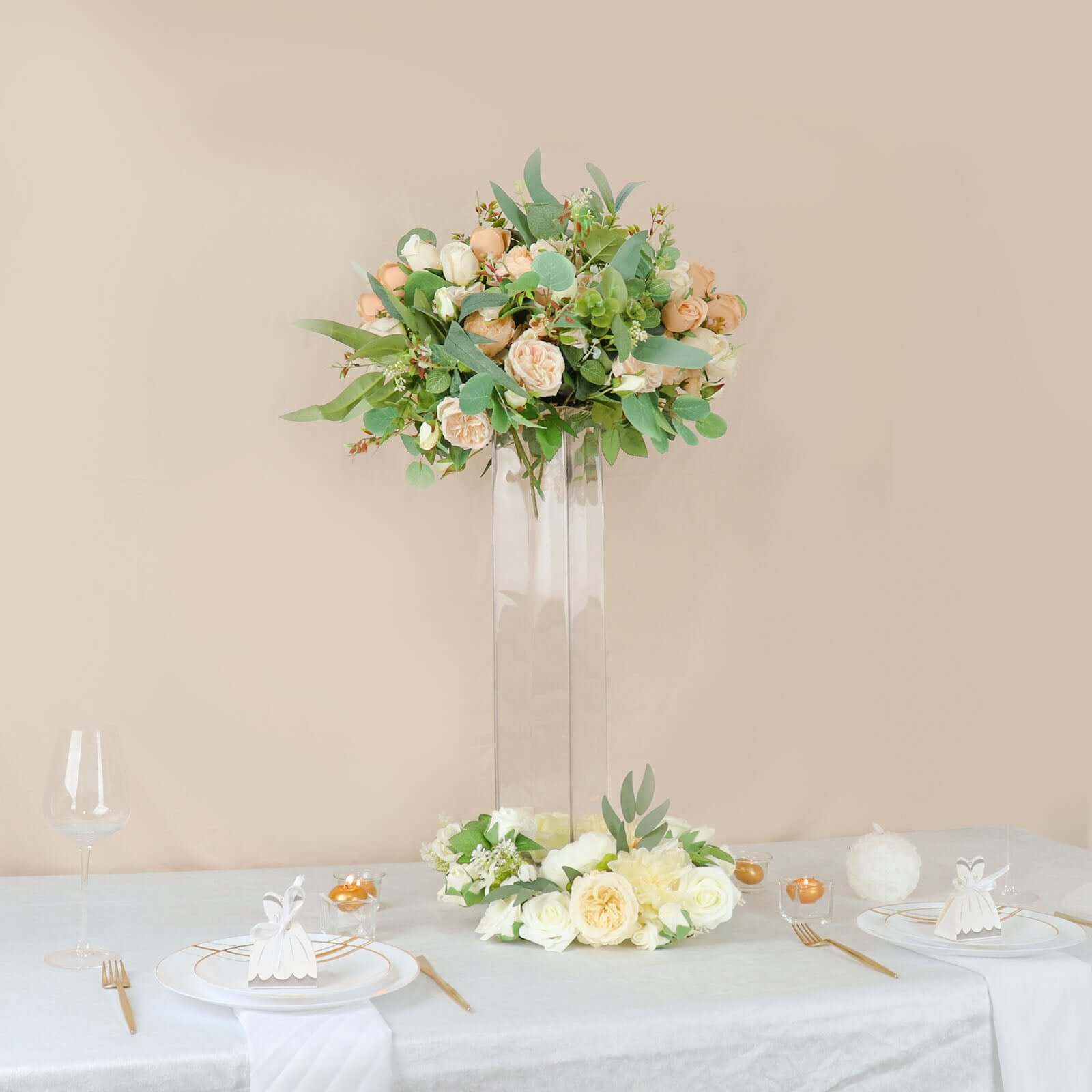6-Pack Glass Cylinder Vases Square Design 24" Clear - Heavy Duty Flower Centerpieces for Events - Image 14