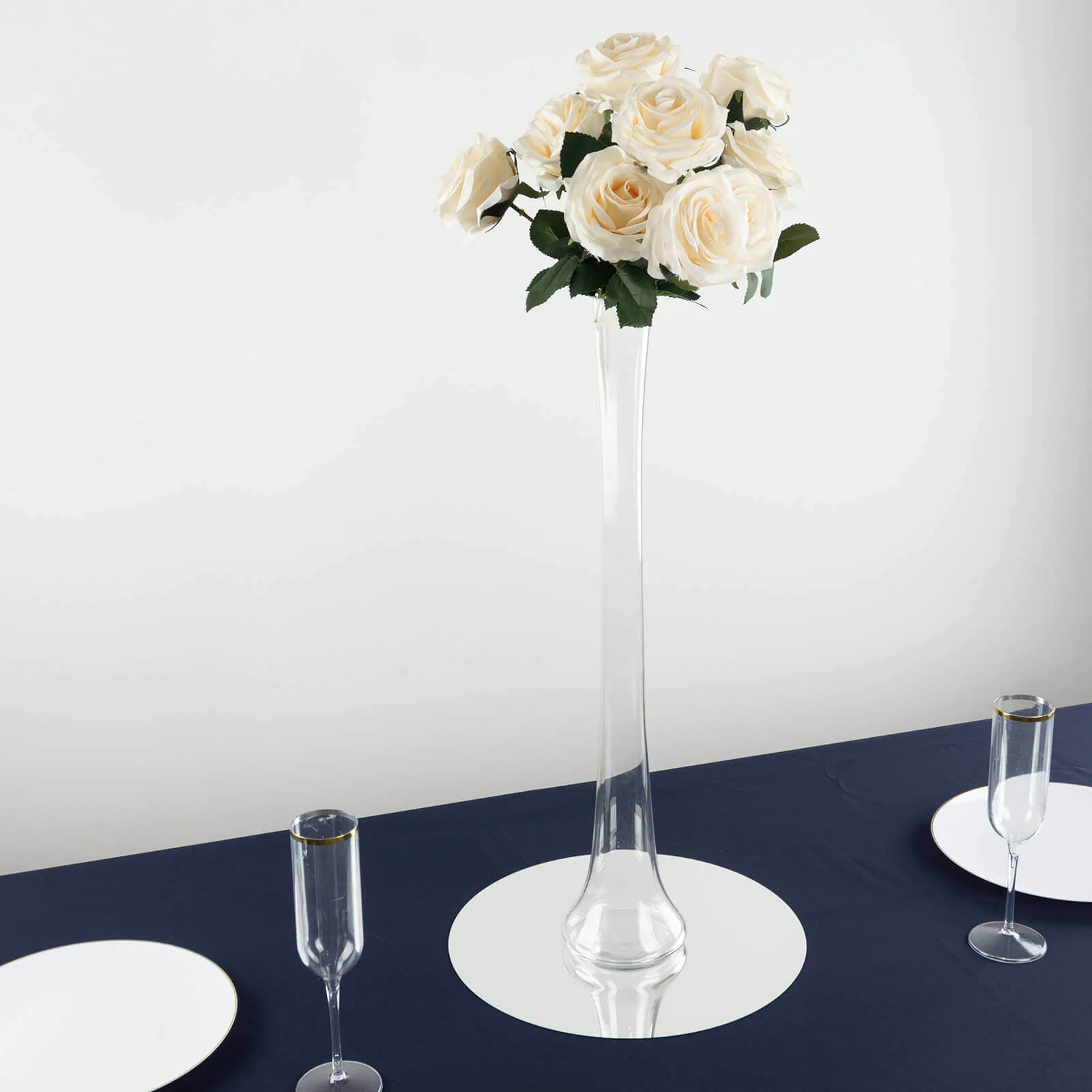 6-Pack Glass Eiffel Tower Vases 24" Clear with Round Base - Heavy Duty Skinny Flower Centerpieces - Image 8