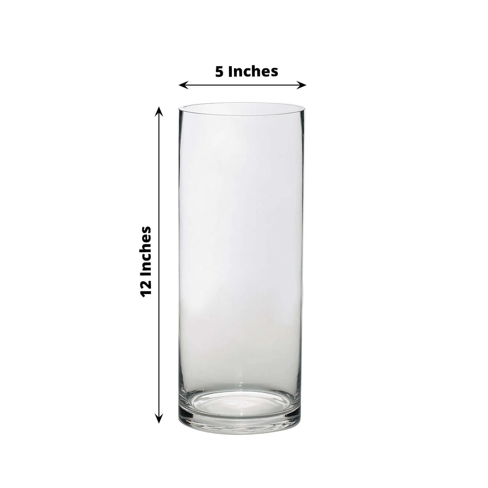 6-Pack Glass Flower Vases Heavy Duty Cylinder Design 12" Clear - Durable Centerpieces for Events - Image 2