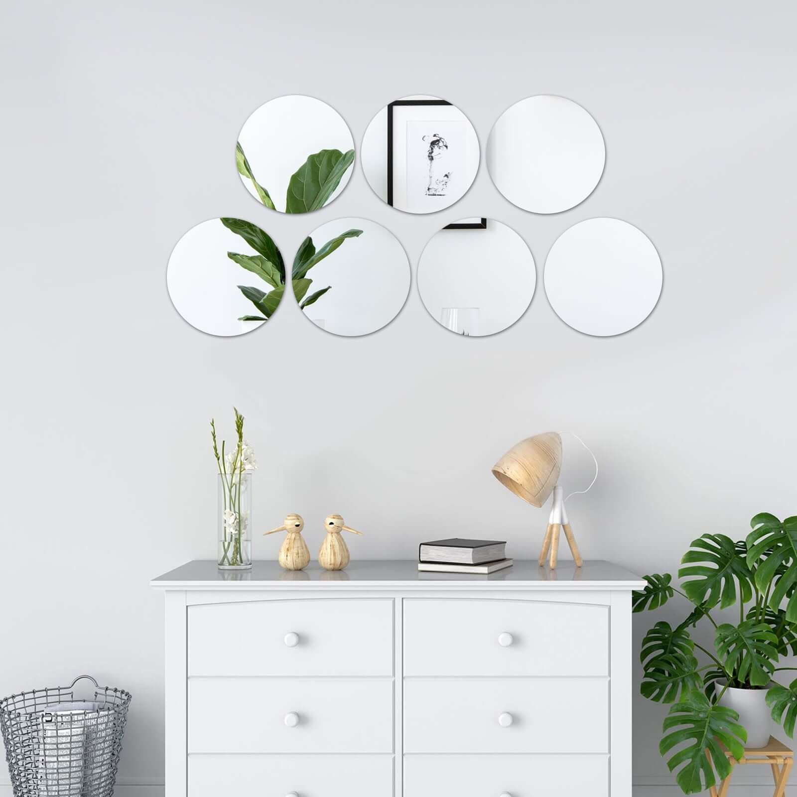 6-Pack Glass Mirror Table Centerpiece 10" Round Hanging Wall Decor - Reflective Event Decorations - Image 2