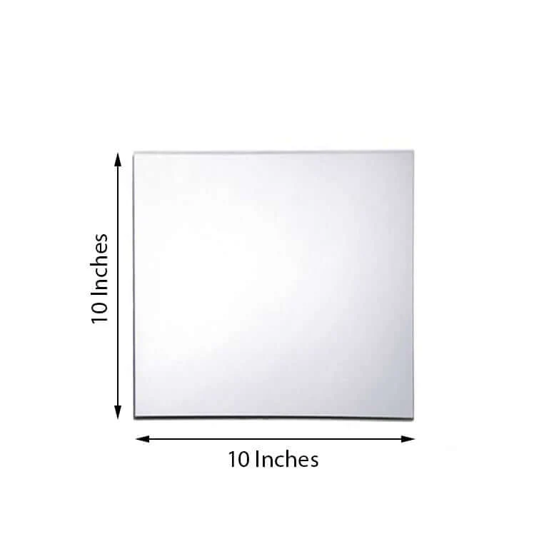 6-Pack Glass Mirror Table Centerpiece 10" Square Hanging Wall Decor - Reflective Event Decorations - Image 3