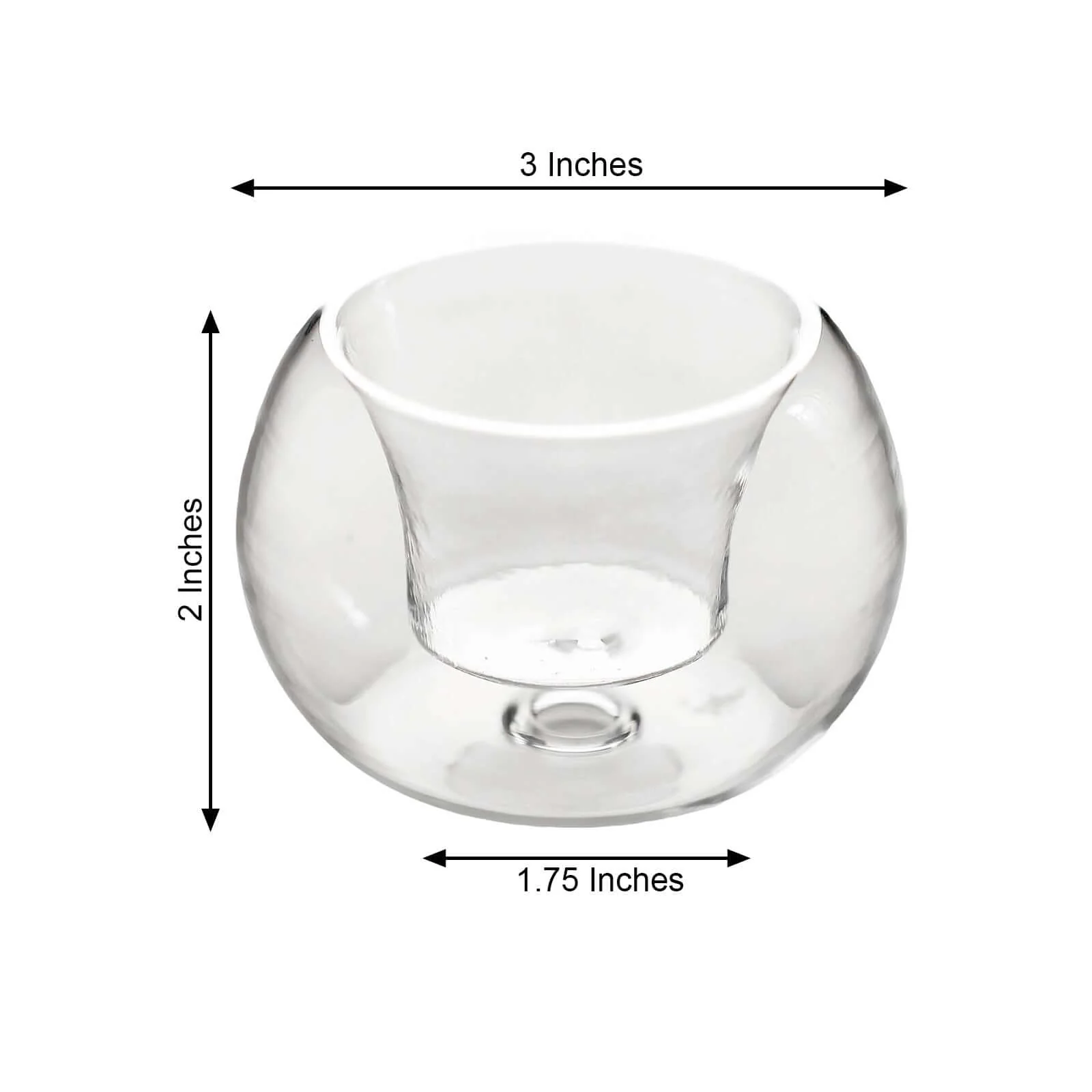6-Pack Glass Tealight Candle Holders 3" Crystal Clear Globe Design - Votive Candle Holders for Events - Image 3