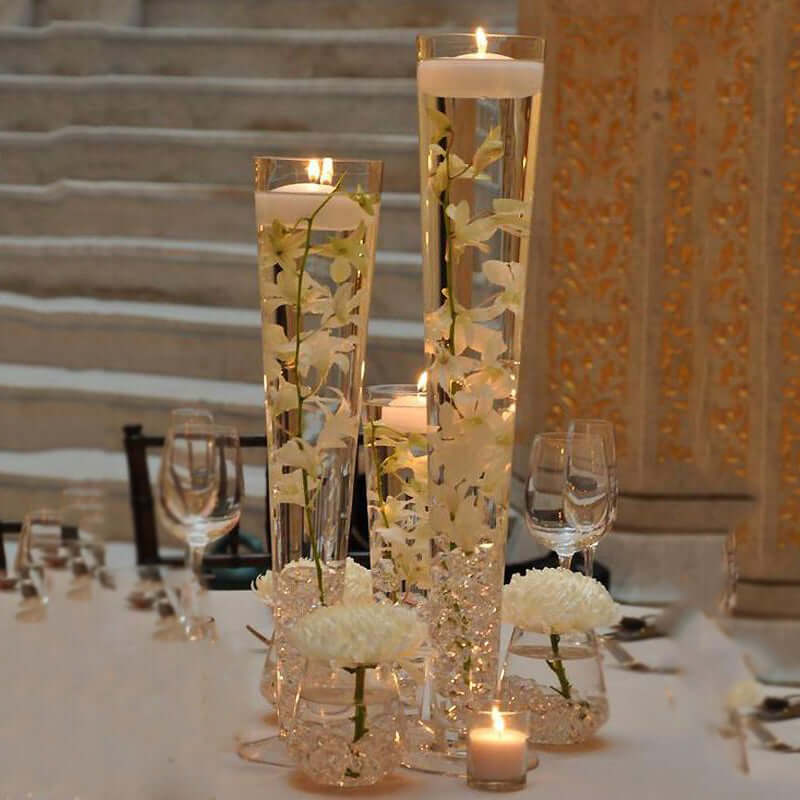 6-Pack Glass Trumpet Vases 24" Clear - Heavy Duty Design for Sophisticated Floral Centerpieces - Image 2