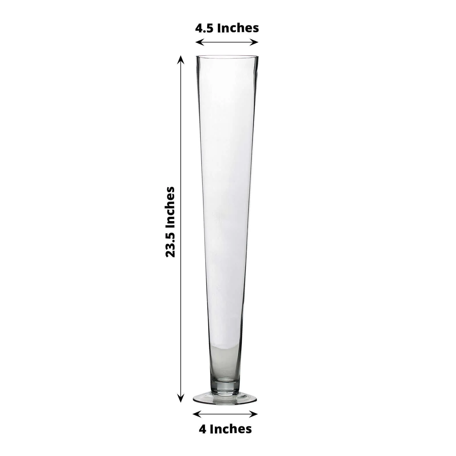 6-Pack Glass Trumpet Vases 24" Clear - Heavy Duty Design for Sophisticated Floral Centerpieces - Image 3
