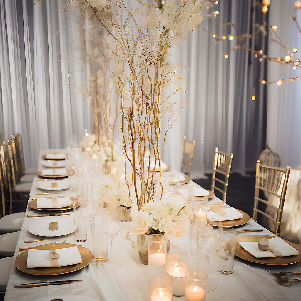 6-Pack Birch Tree Branches 46" Metallic Gold - Rustic Dried Willow Twigs Sticks - Image 2