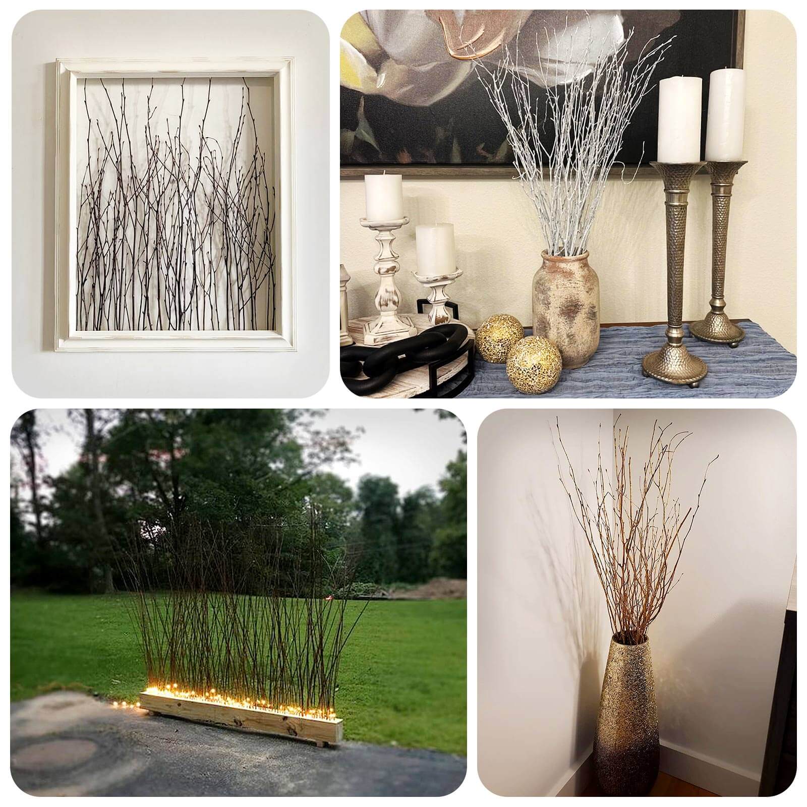 6-Pack Birch Tree Branches 46" Natural - Rustic Dried Willow Twigs Sticks - Image 5