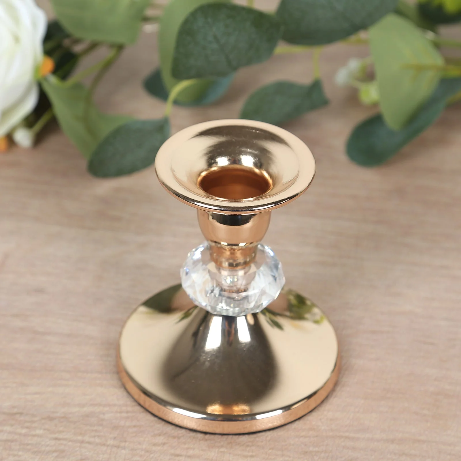 6 Pack Gold Metal Taper Candle Holders with Crystal Ball, Elegant 3.5" Vintage Candle Stick Stands - Image 7