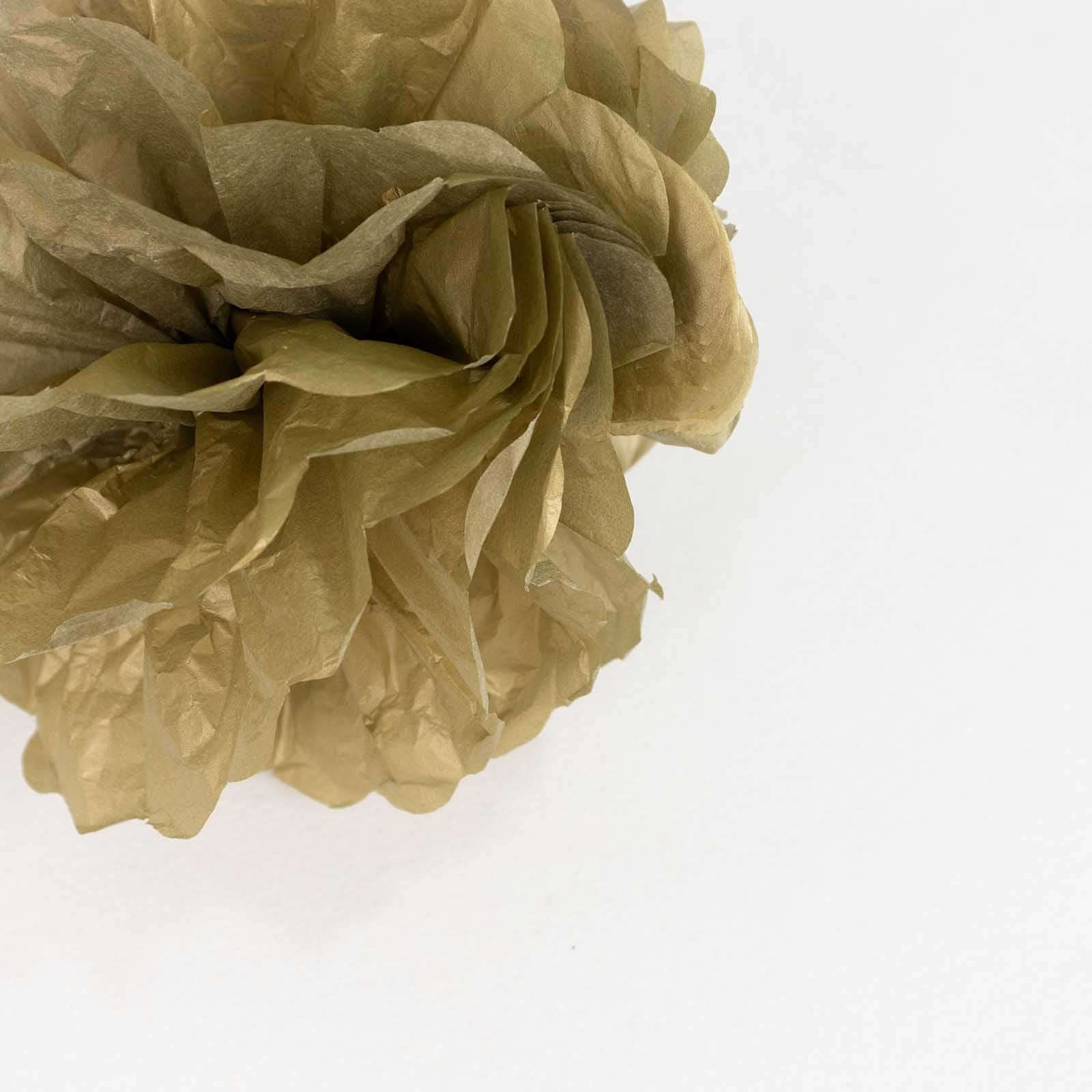 6 Pack Gold Tissue Paper Pom Poms Flower Balls, Ceiling Wall Hanging Decorations 8" - Image 12