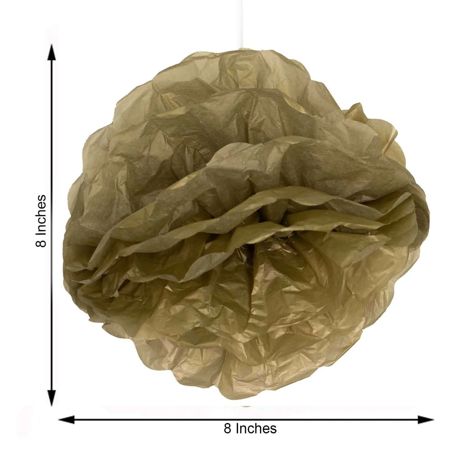 6 Pack Gold Tissue Paper Pom Poms Flower Balls, Ceiling Wall Hanging Decorations 8" - Image 3
