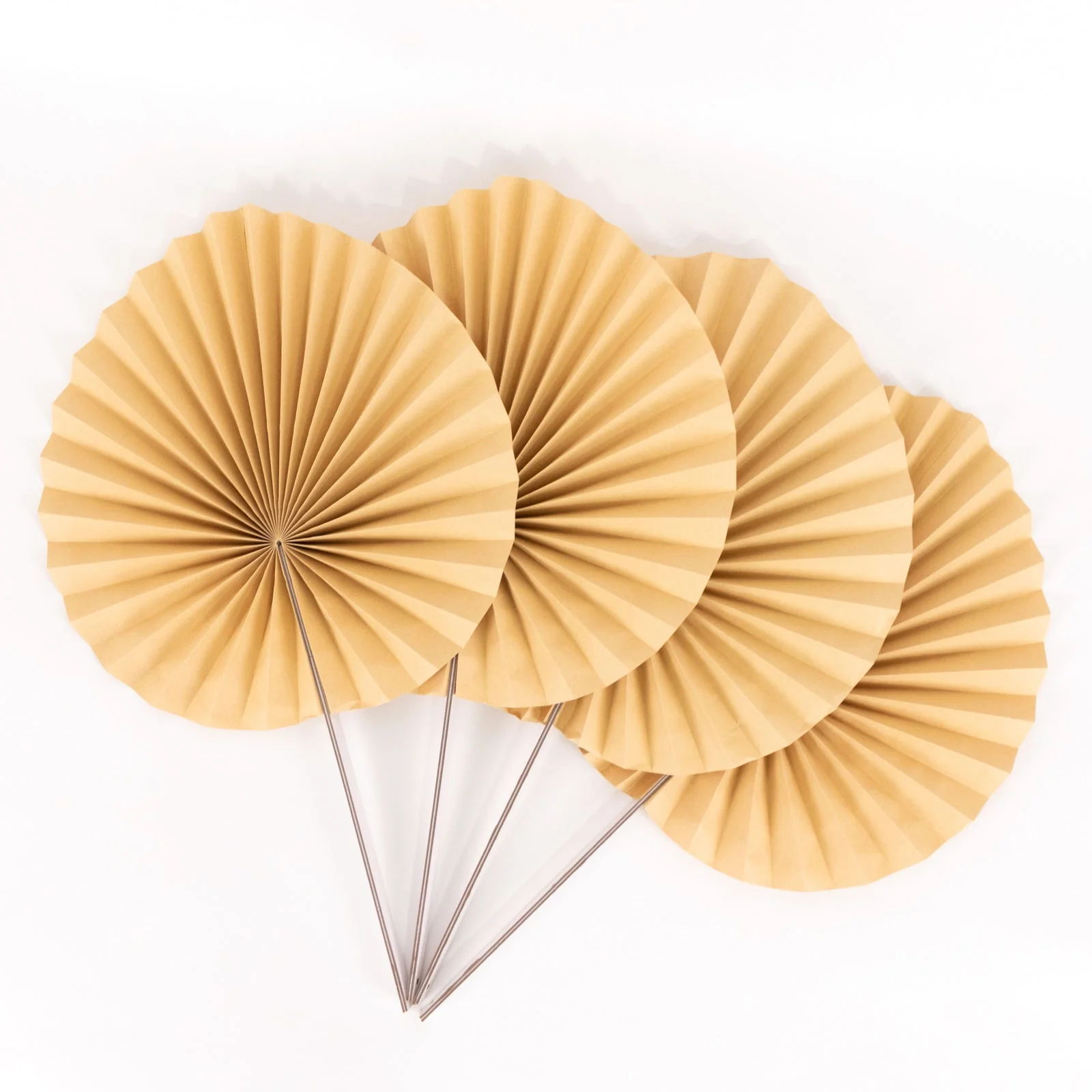 6 Pack Natural Dried Tropical Palm Leaf Paper Fans, Handheld Folding Fans Boho Farmhouse Wall Table Decor - 25" - Image 6