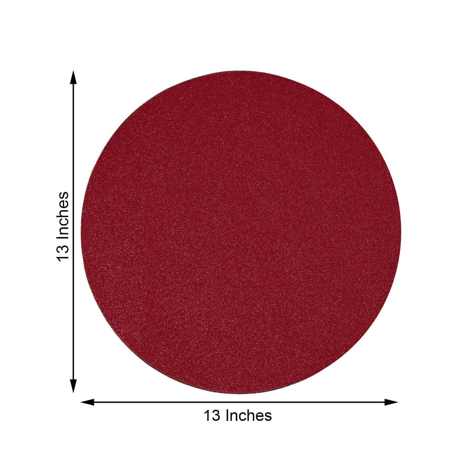 6-Pack Placemats 13" Round Glitter Design Burgundy Sparkle - Non-Slip Decorative Table Mats - Image 3
