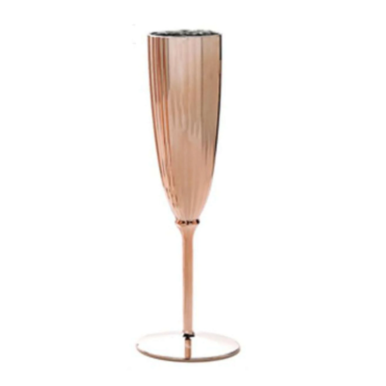 6-Pack Plastic Champagne Flutes 5oz Metallic Rose Gold - Stylish Disposable Champagne Glasses for Cocktail Parties & Receptions - Image 7