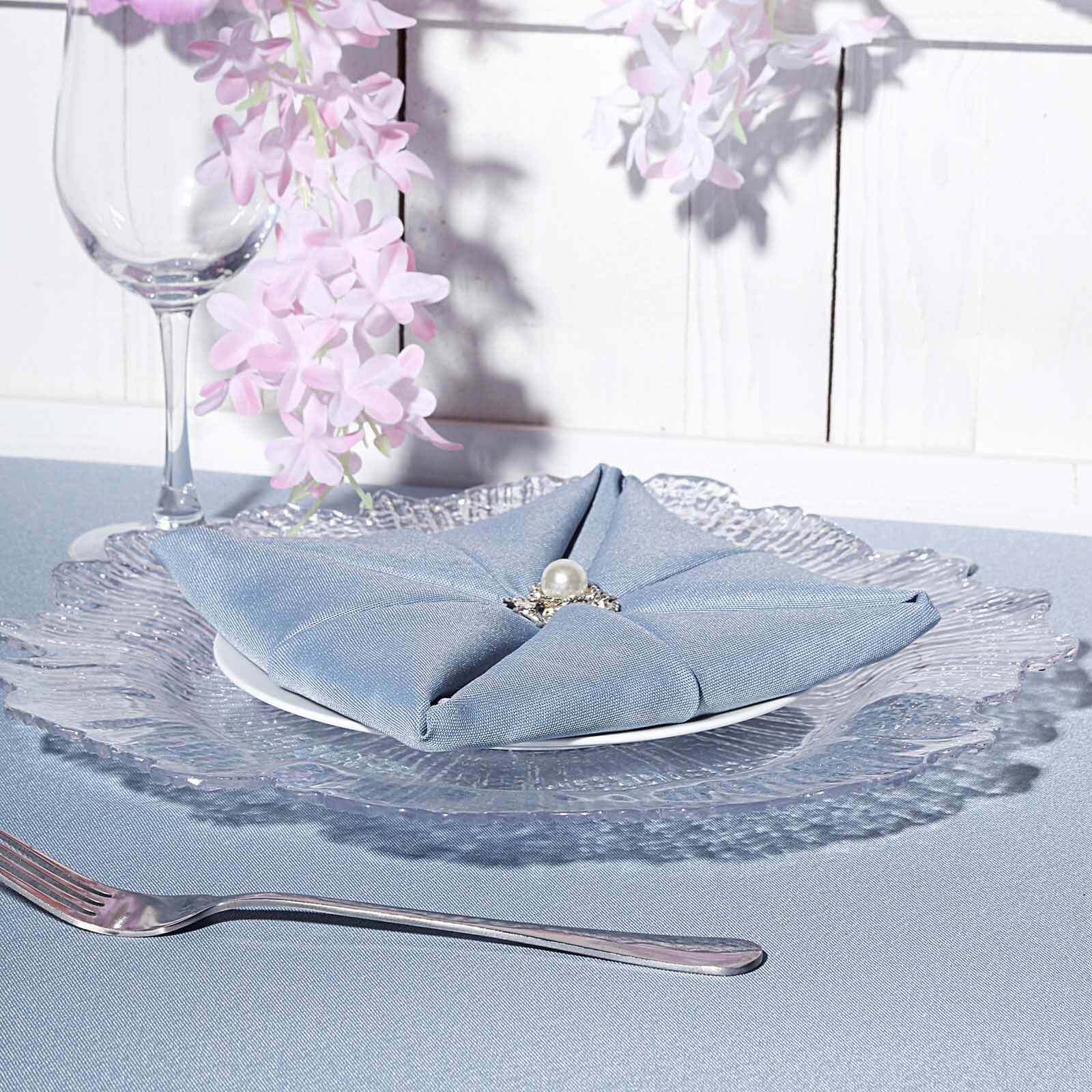 6-Pack Plastic Charger Plates 13", Round Clear with Reef Design - Decorative Dinner Party Serving Plates - Image 2