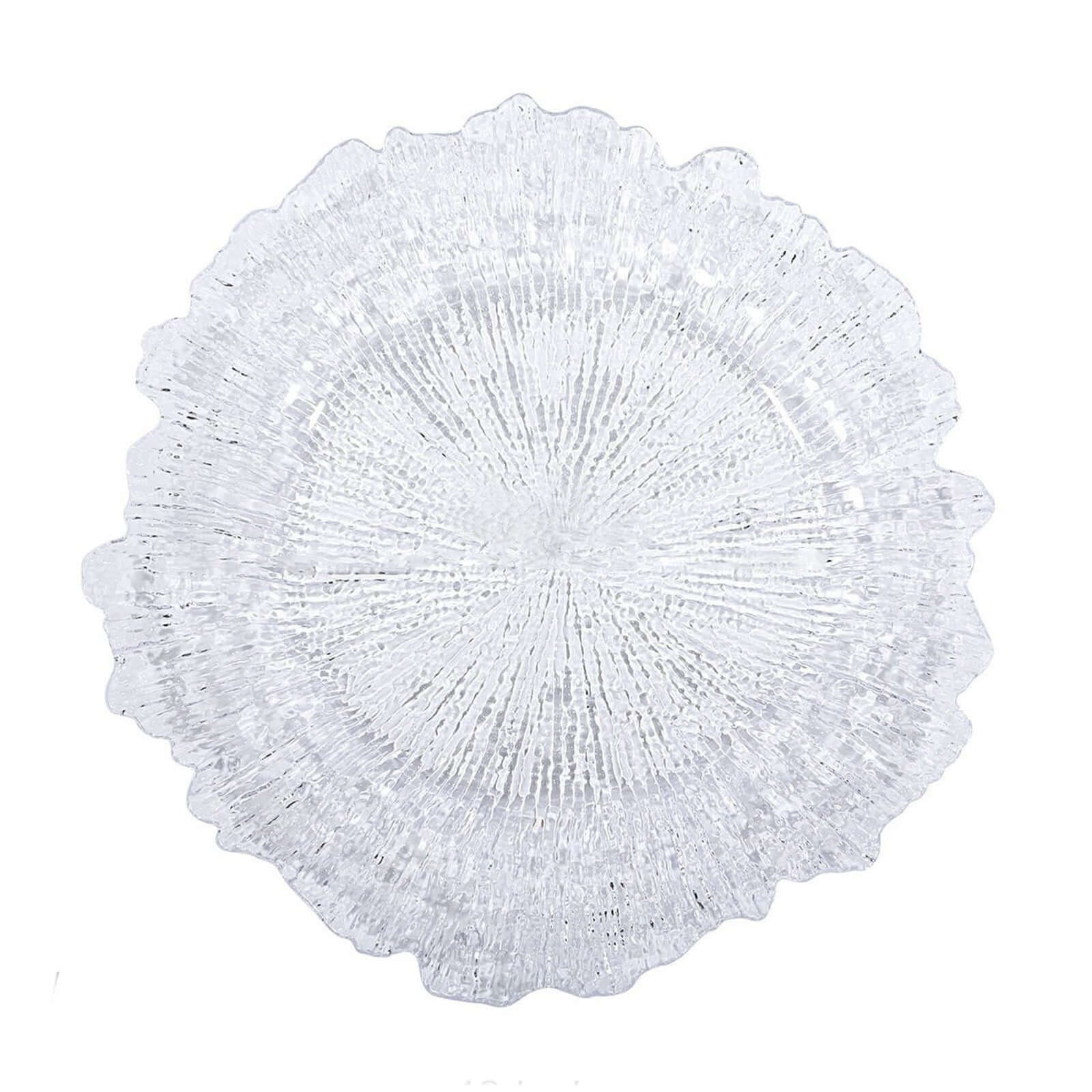 6-Pack Plastic Charger Plates 13", Round Clear with Reef Design - Decorative Dinner Party Serving Plates - Image 5