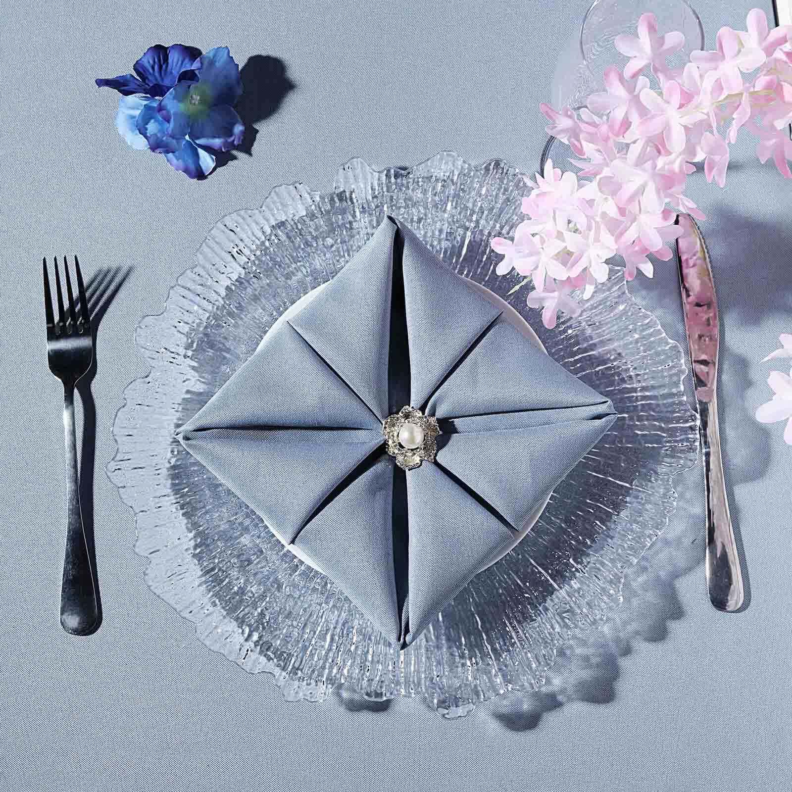 6-Pack Plastic Charger Plates 13", Round Clear with Reef Design - Decorative Dinner Party Serving Plates - Image 7