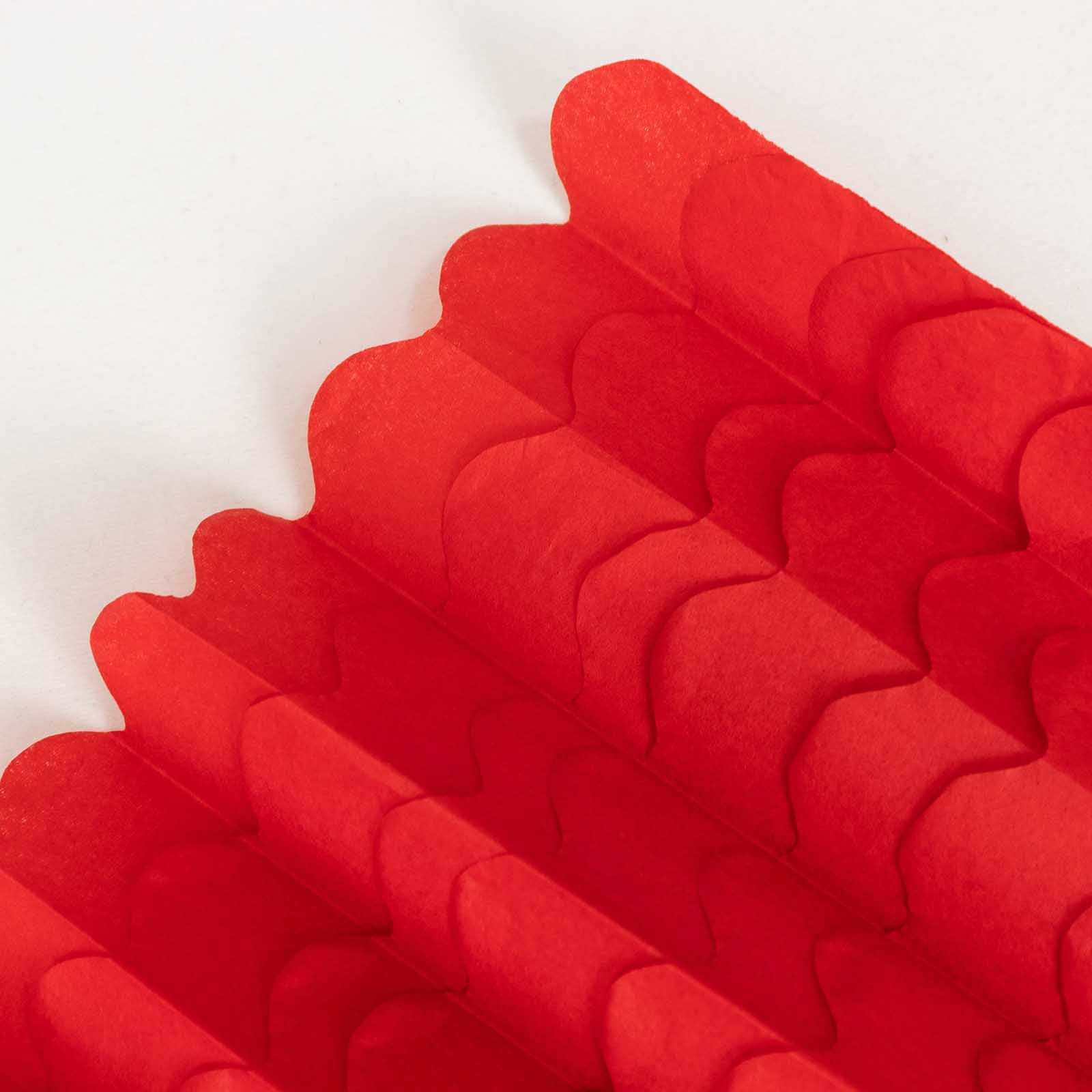 6 Pack Red Tissue Paper Pom Poms Flower Balls, Ceiling Wall Hanging Decorations - 10" - Image 11