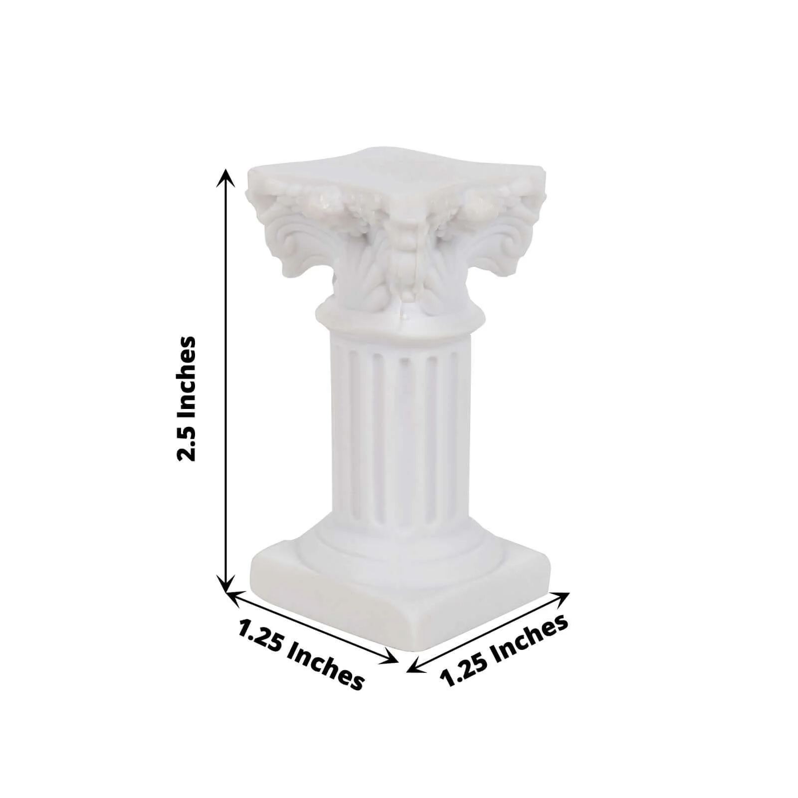 6-Pack Resin Roman Column Pillar Pedestal Candle Holders 2.5", Antique White Greek Statue Candlestick Holder Stands - Sturdy Decorative Design - Image 3