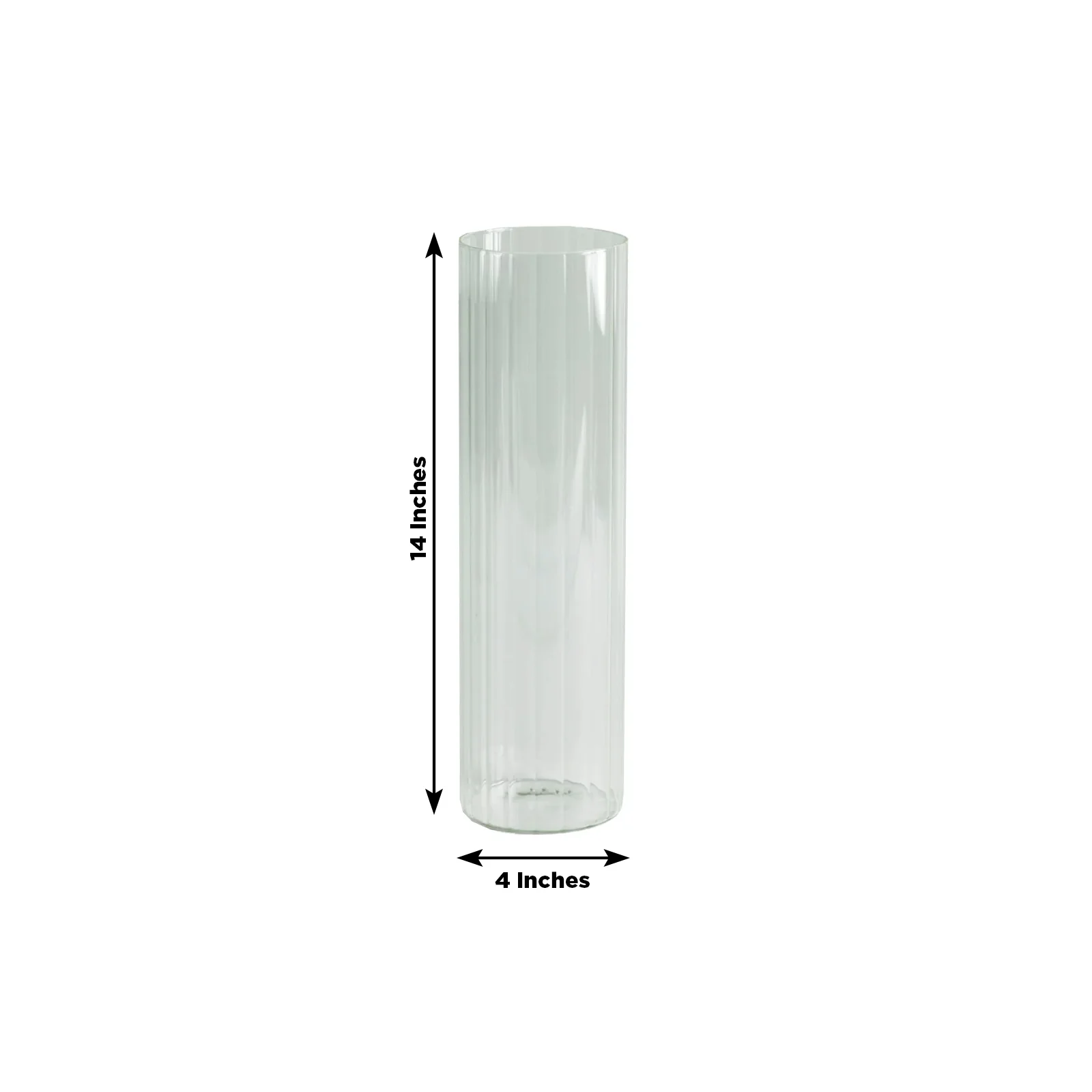 6 Pack Ribbed Cylinder Glass Vases – 14" Tall Clear Decorative Vases for Dining Tables, Mantels & Modern Interiors - Image 3