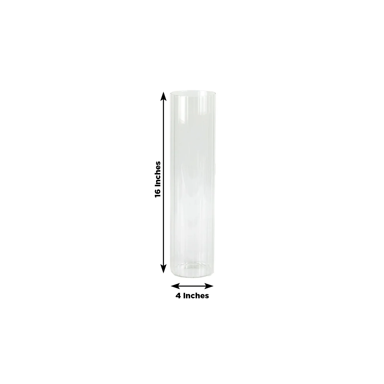 6 Pack Ribbed Cylinder Glass Vases – 16" Tall Clear Vases for Wedding Centerpieces, Home Decor & Event Styling - Image 3