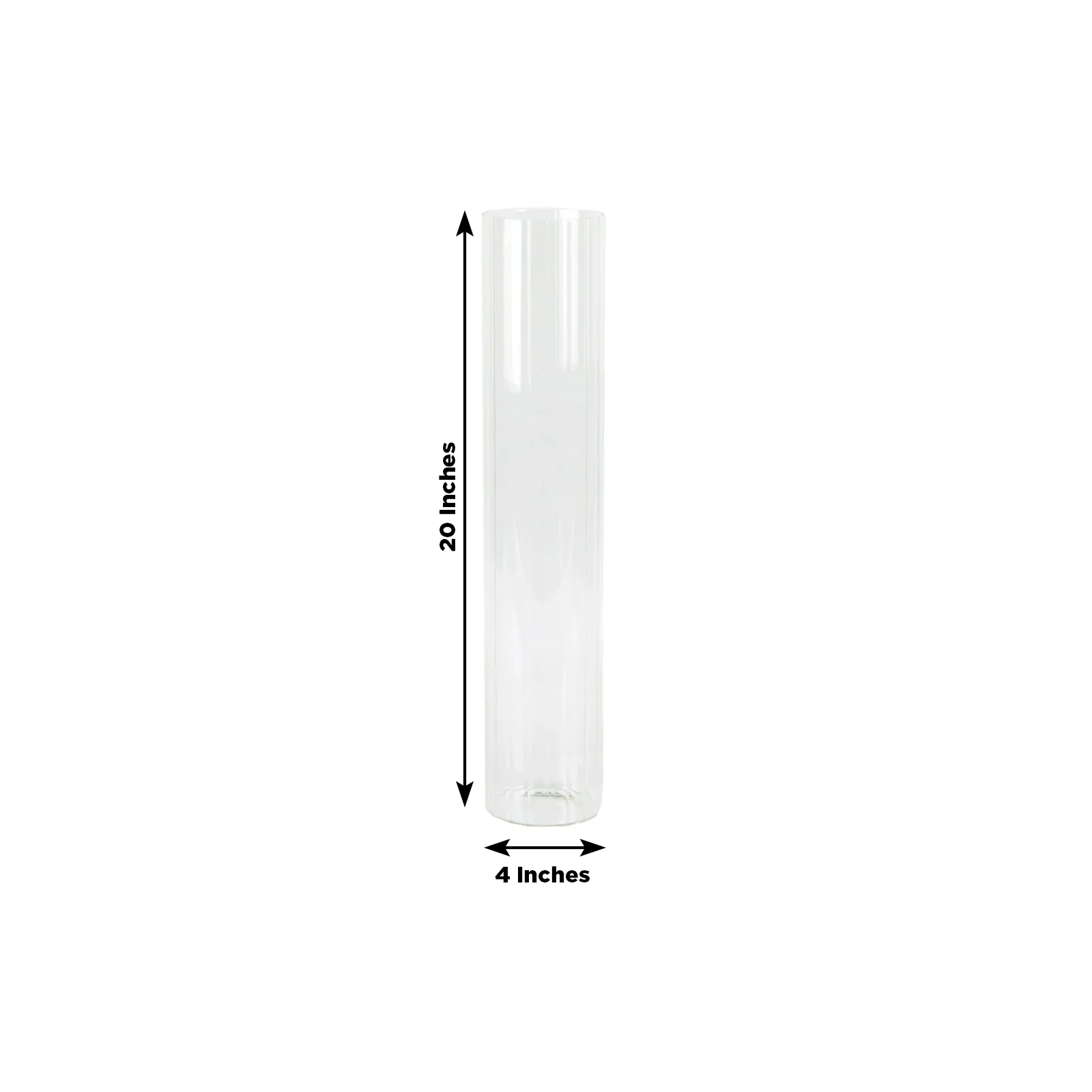 6 Pack Ribbed Cylinder Glass Vases – 20" Tall Clear Vases for Pampas Grass, Fresh Flowers & Elegant Event Decor - Image 3