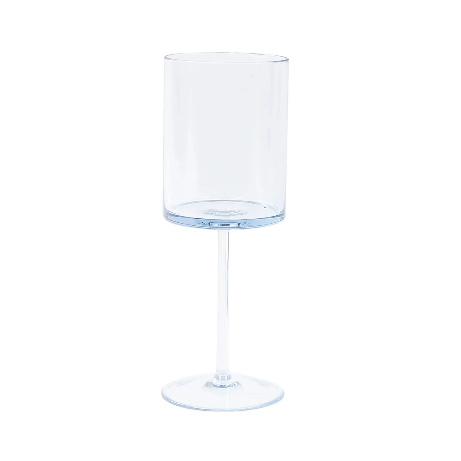 6-Pack Transparent Dusty Blue Plastic Cylindrical Wine Glasses 10oz, Long Stem - Shatterproof Reusable Cocktail Glasses - Image 6