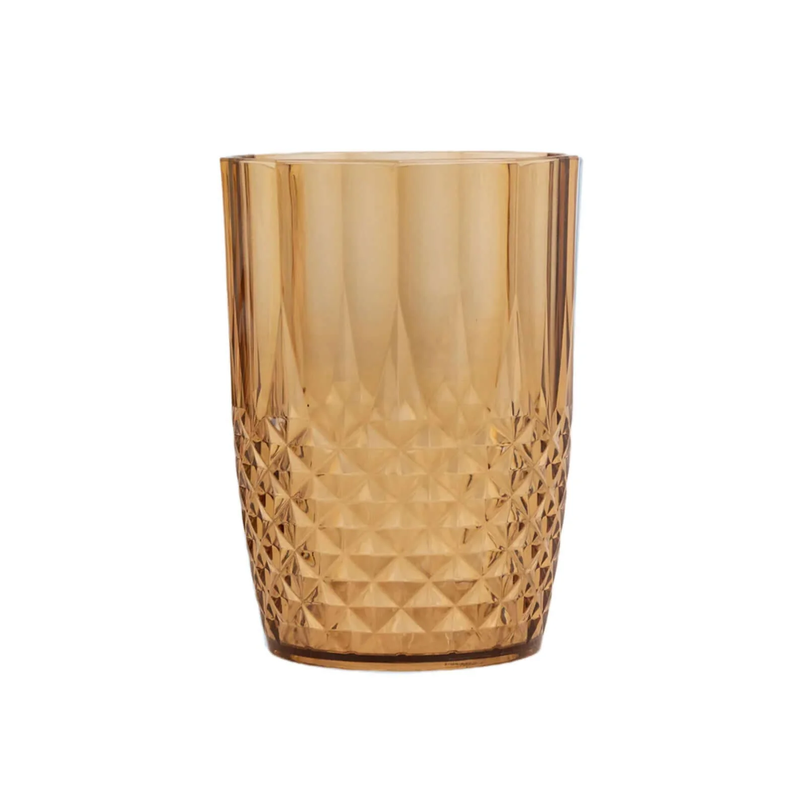 6-Pack Transparent Plastic All-Purpose Cups 16oz, Crystal Cut Style Amber Gold - Shatterproof Short Tumblers - Image 7