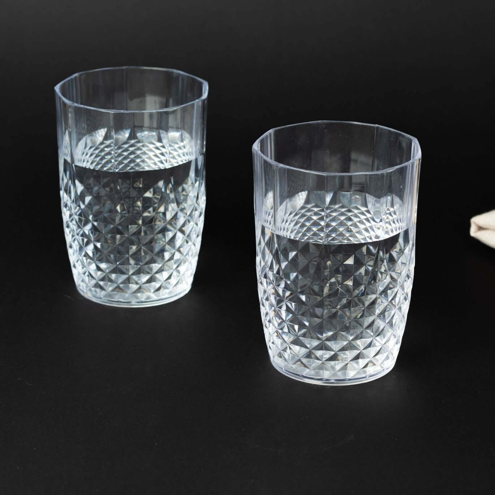6-Pack Transparent Plastic All-Purpose Cups 16oz, Crystal Cut Style Clear - Shatterproof Short Tumblers - Image 8