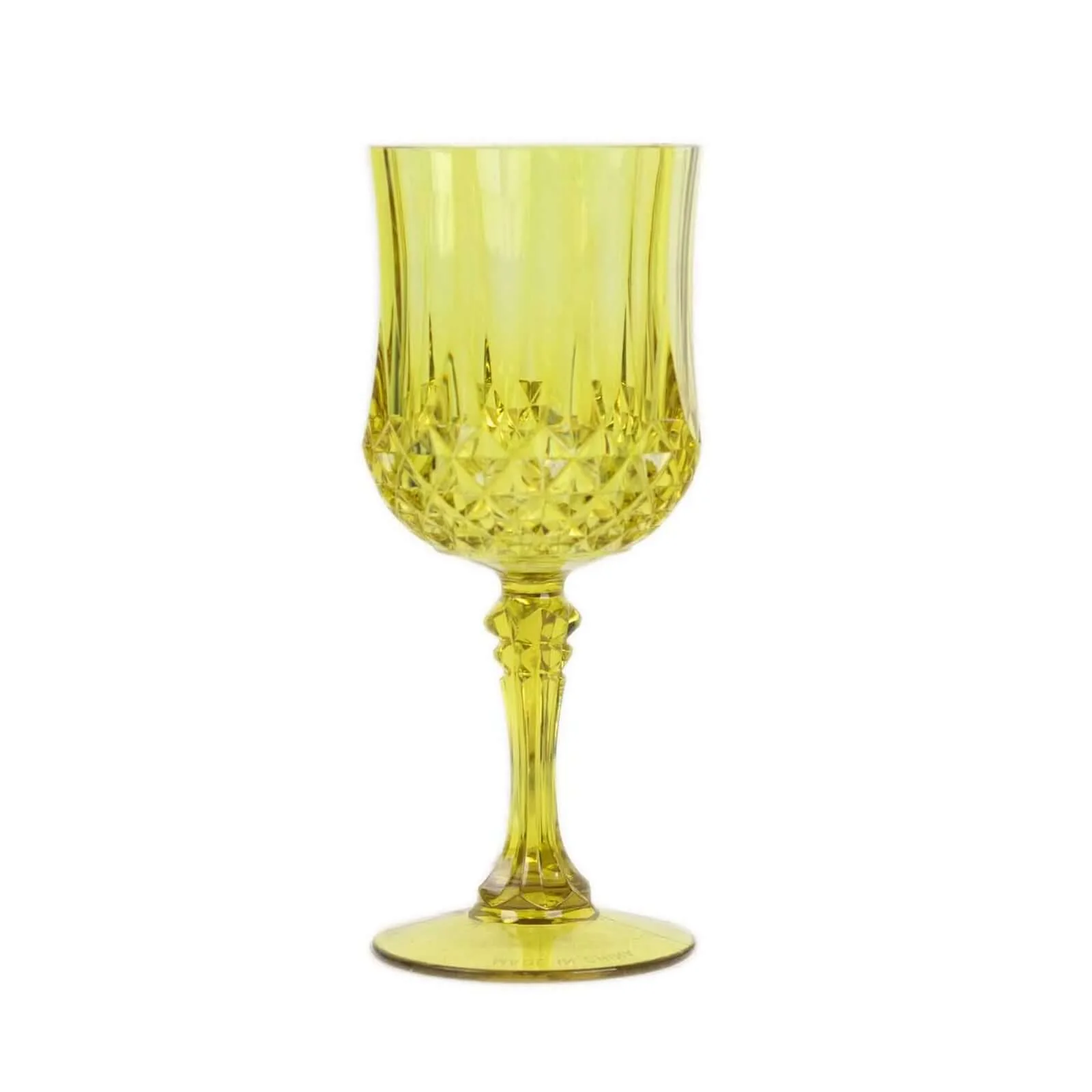 6-Pack Transparent Plastic Crystal Cut Wine Glasses 8oz, Green - Shatterproof Cocktail Goblets - Image 11