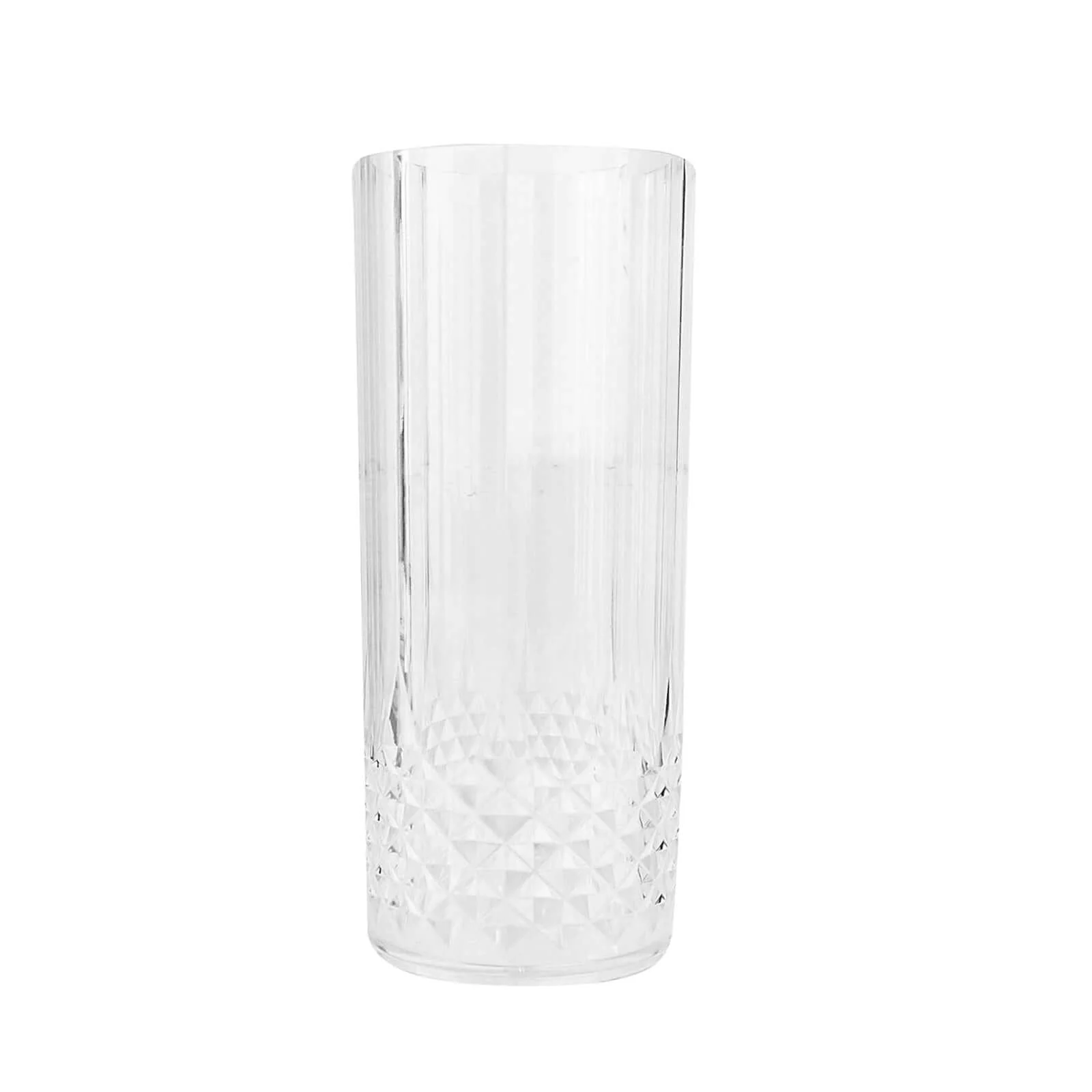6-Pack Transparent Plastic Highball Drink Glasses 14oz, Crystal Cut Style Clear - Shatterproof Tall Cocktail Tumblers - Image 7