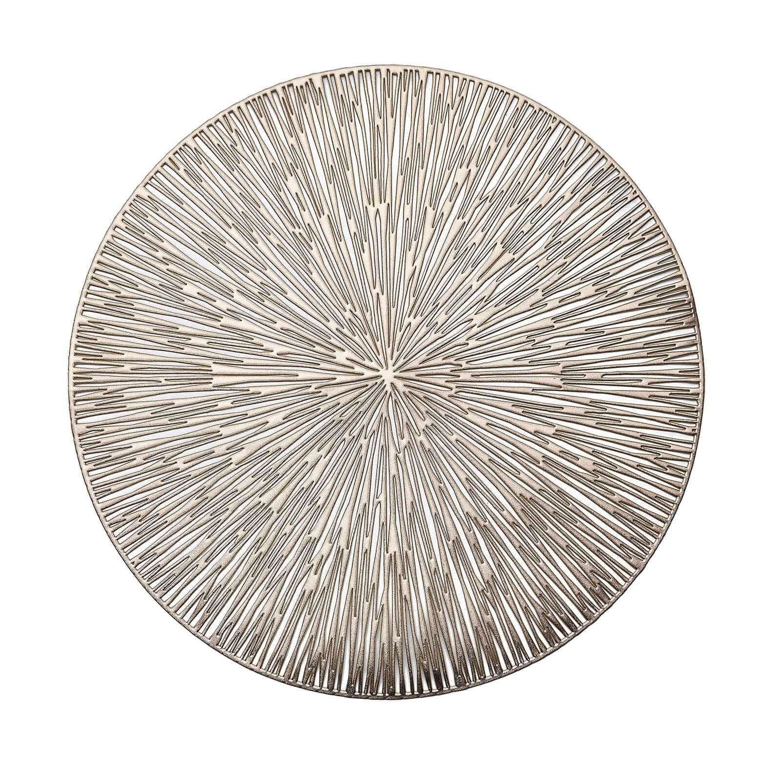 6-Pack Vinyl Dining Table Mats 15" Spiked Round Design Gold - Metallic Non-Slip and Decorative - Image 7