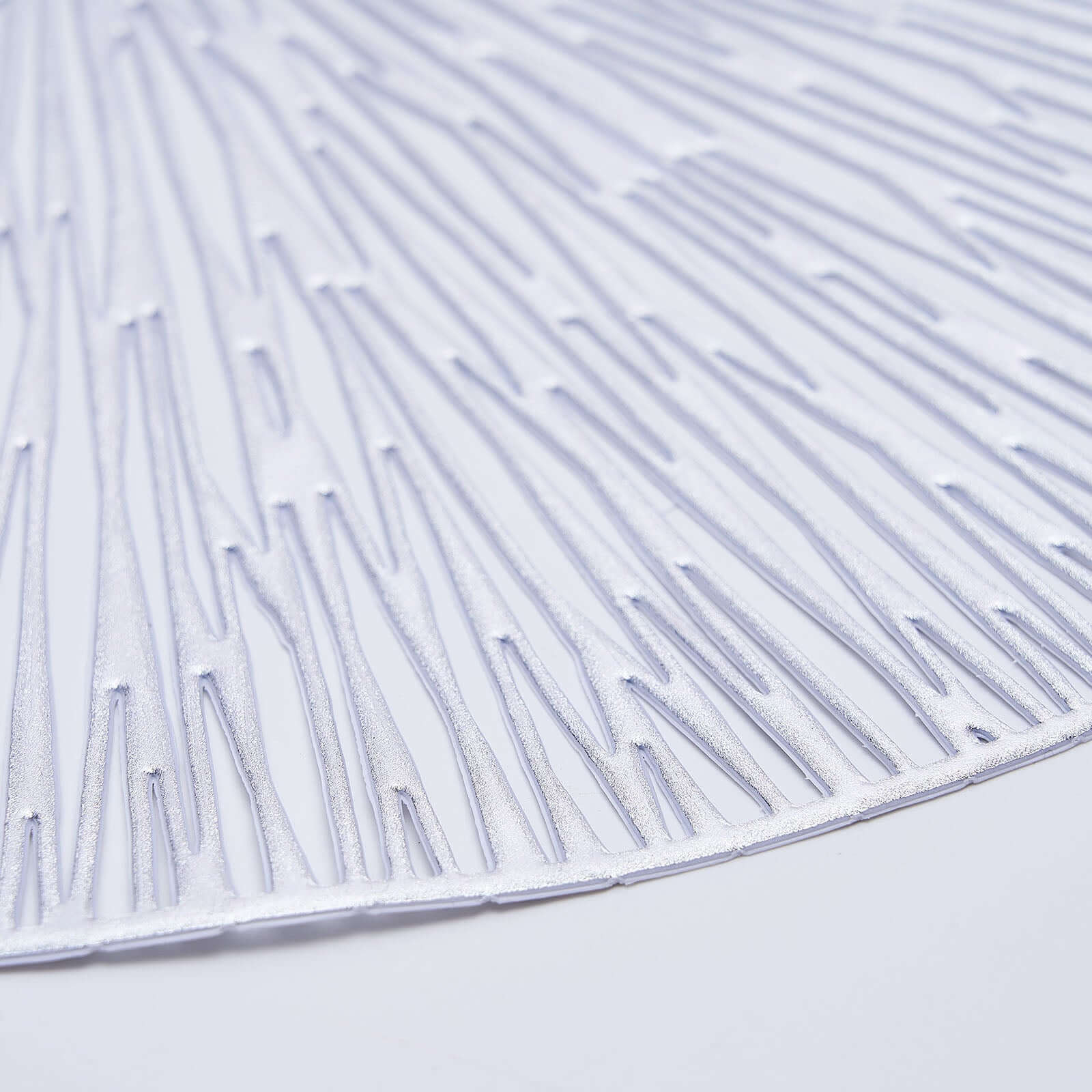 6-Pack Vinyl Dining Table Mats 15" Spiked Round Design Silver - Metallic Non-Slip - Image 8