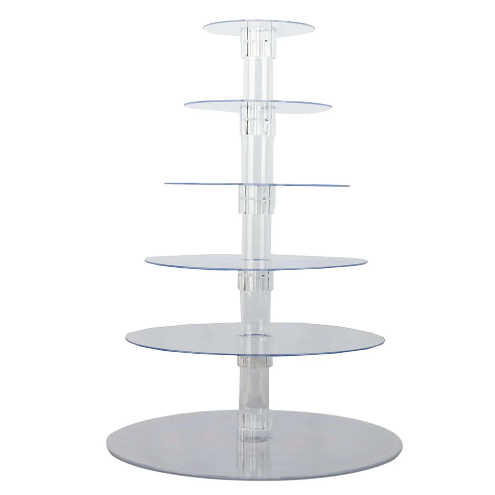 6-Tier Acrylic Round Cupcake Stand 22" Clear - Heavy Duty Easy To Assemble Dessert Tower Holder Pastry Display with Film Sheets for Weddings & Parties - Image 6