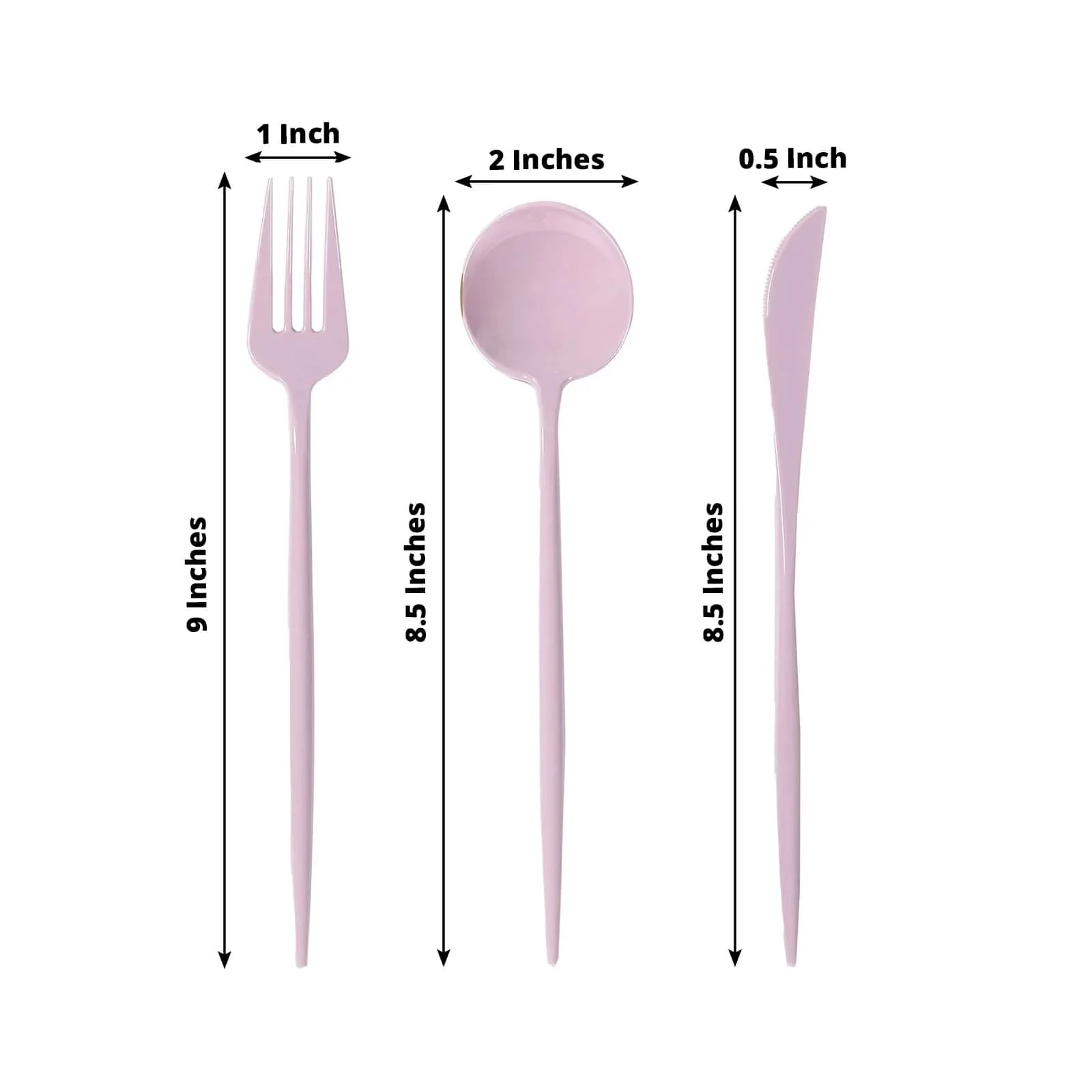 60 Pack Heavy Duty Plastic Utensil Set, Lavender Lilac Premium Disposable Sleek Cutlery Flatware - Image 2