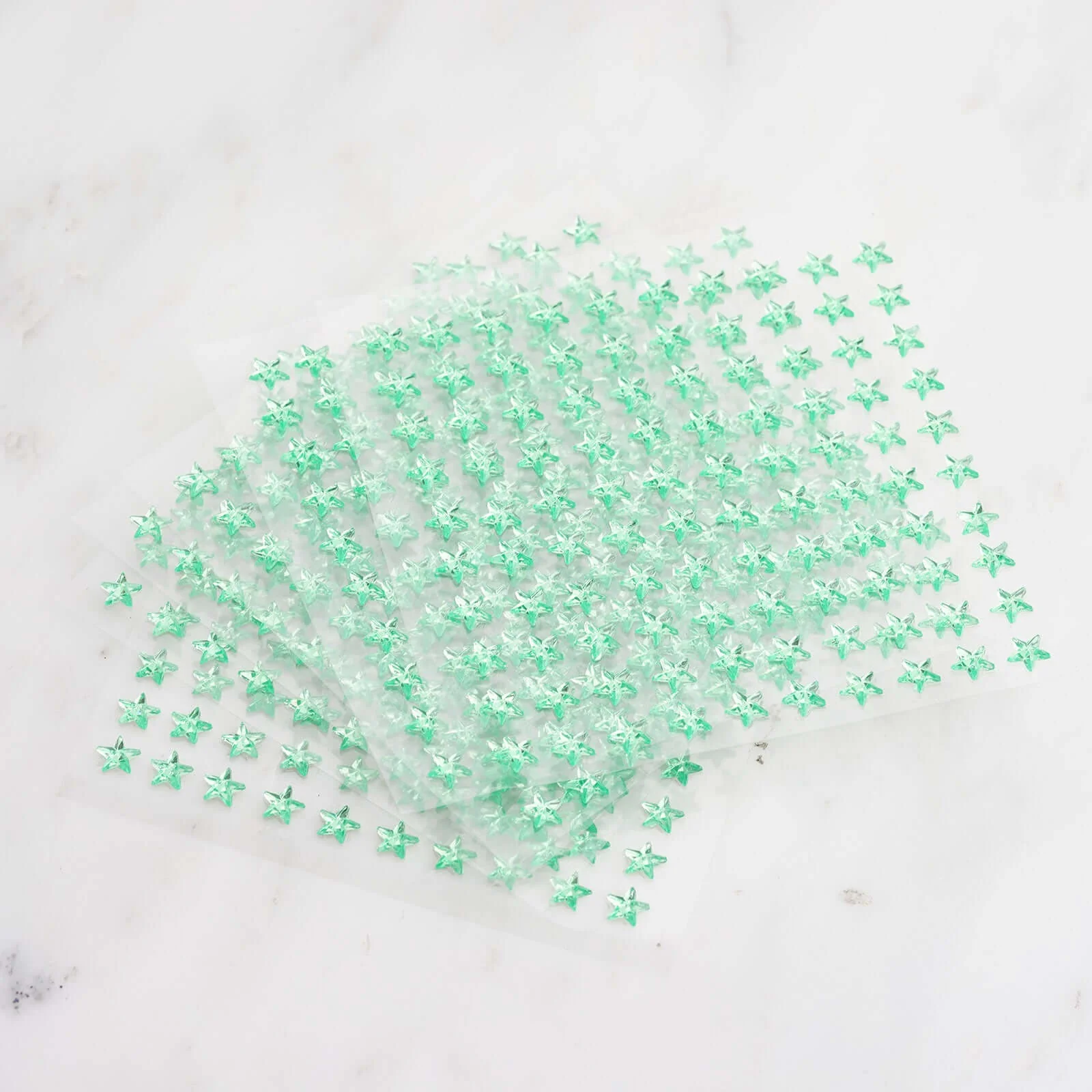 600 Pcs Apple Green Star Shape Stick-On Diamond Rhinestone Stickers, DIY Self Adhesive Craft Gems - Image 4