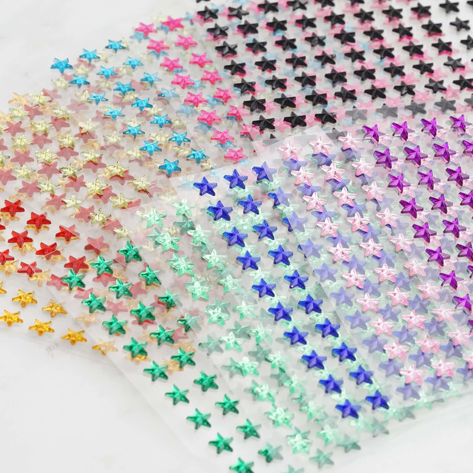 600 Pcs Apple Green Star Shape Stick-On Diamond Rhinestone Stickers, DIY Self Adhesive Craft Gems - Image 5
