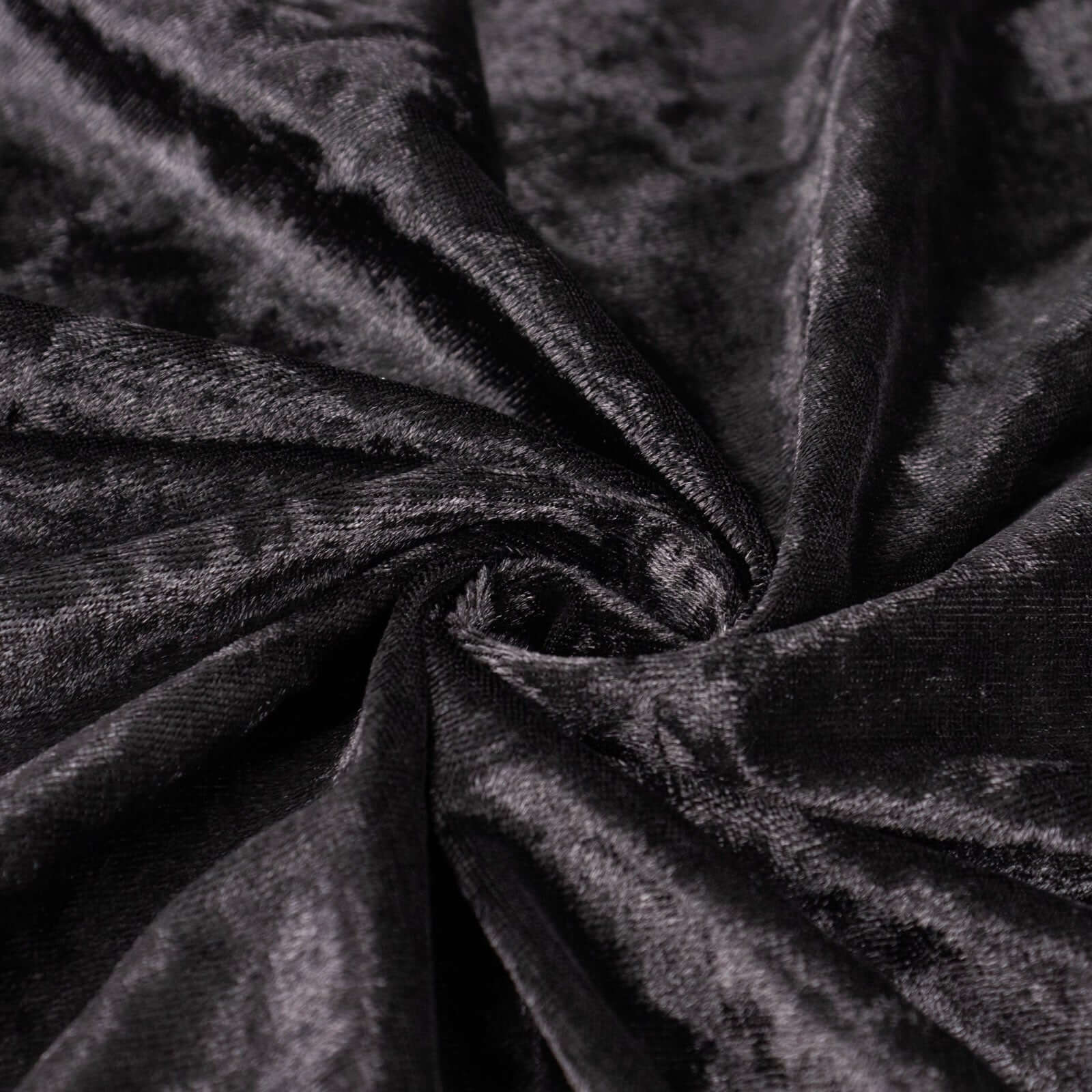 Black Crushed Velvet Fabric Bolt, DIY Craft Fabric Roll - 65"x5 Yards - Image 3
