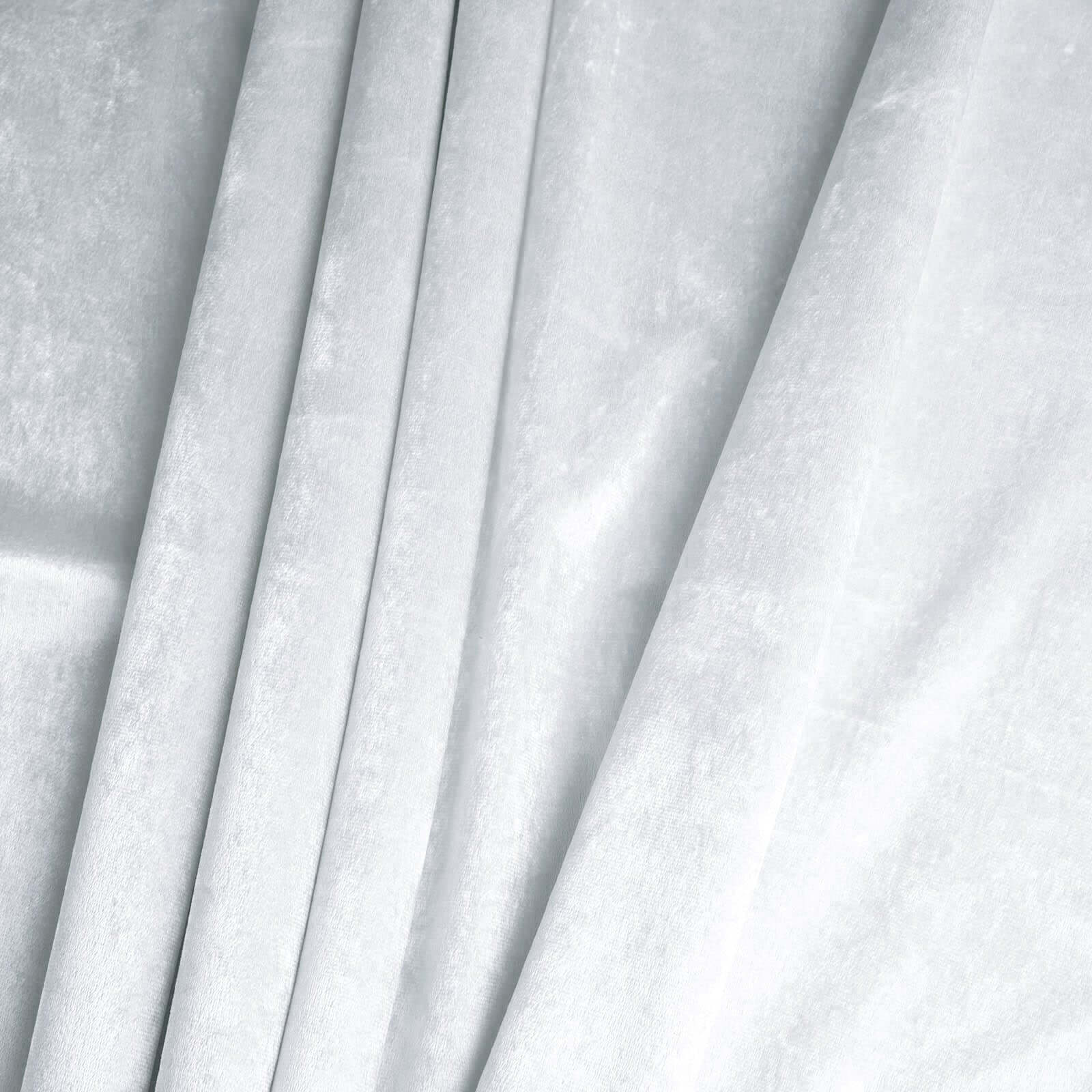 White Crushed Velvet Fabric Bolt, DIY Craft Fabric Roll - 65"x5 Yards